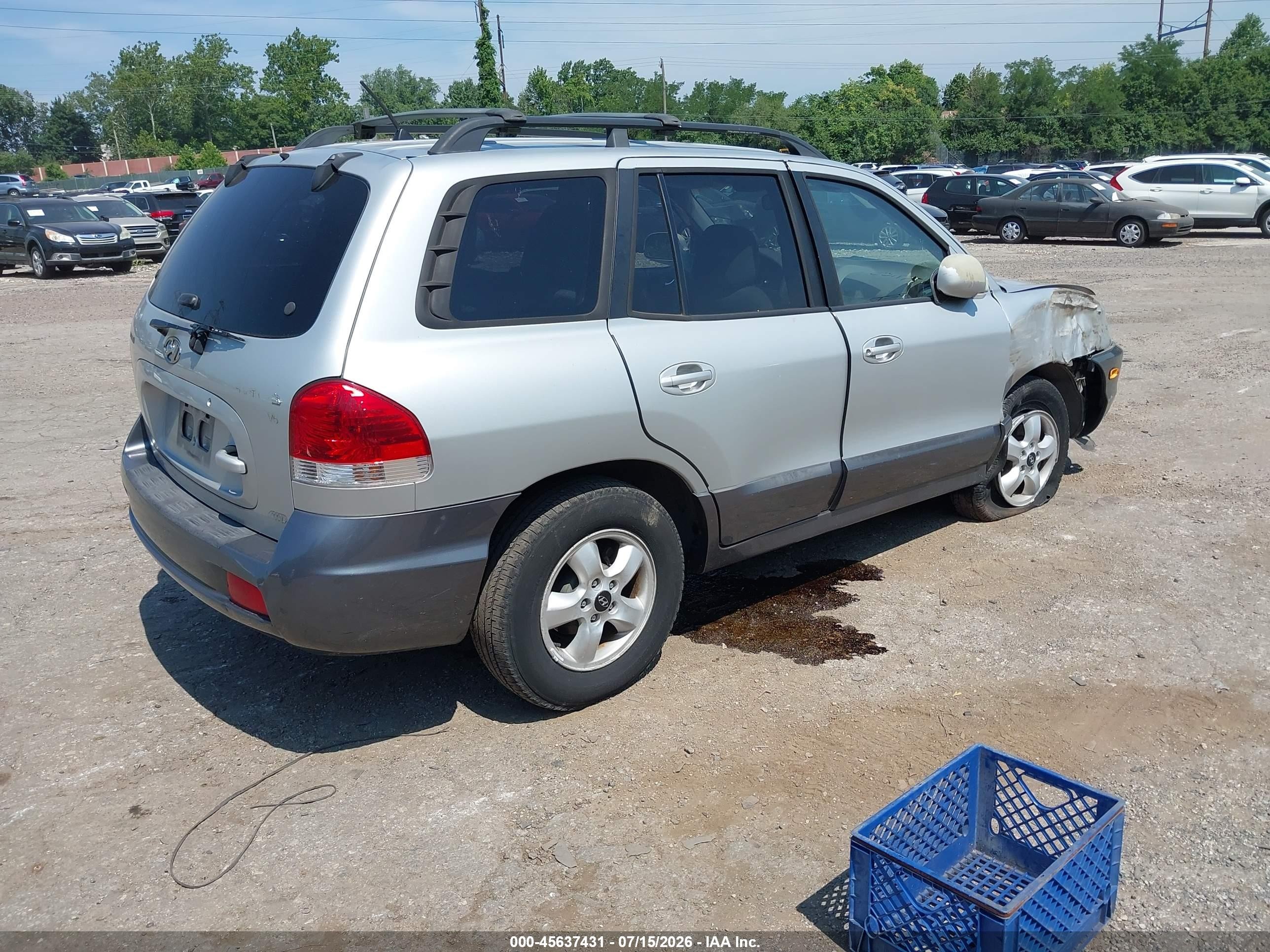 2006 Hyundai Santa Fe Gls Silver vin: KM8SC73D86U108192