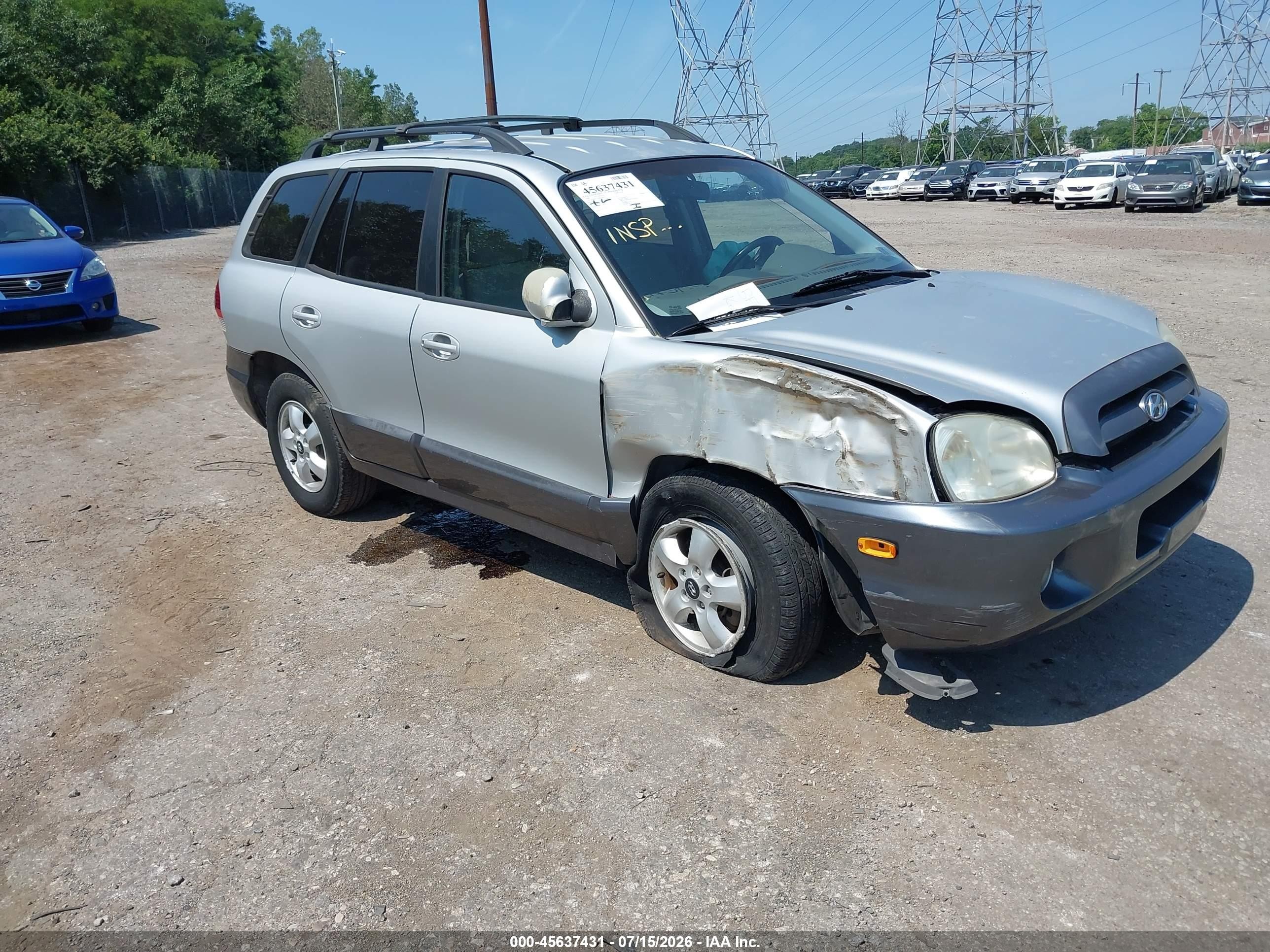 2006 Hyundai Santa Fe Gls Silver vin: KM8SC73D86U108192