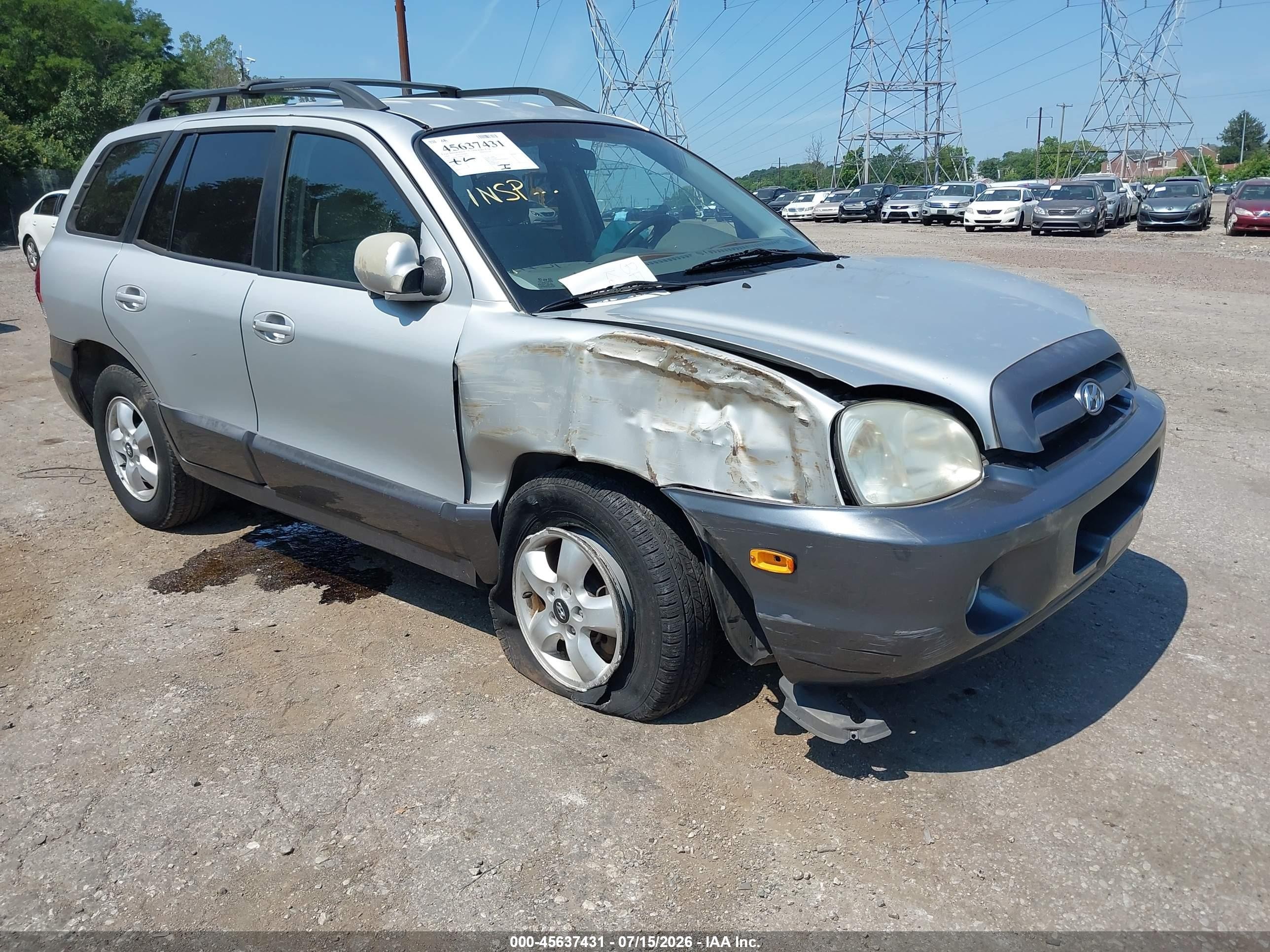 2006 Hyundai Santa Fe Gls Silver vin: KM8SC73D86U108192