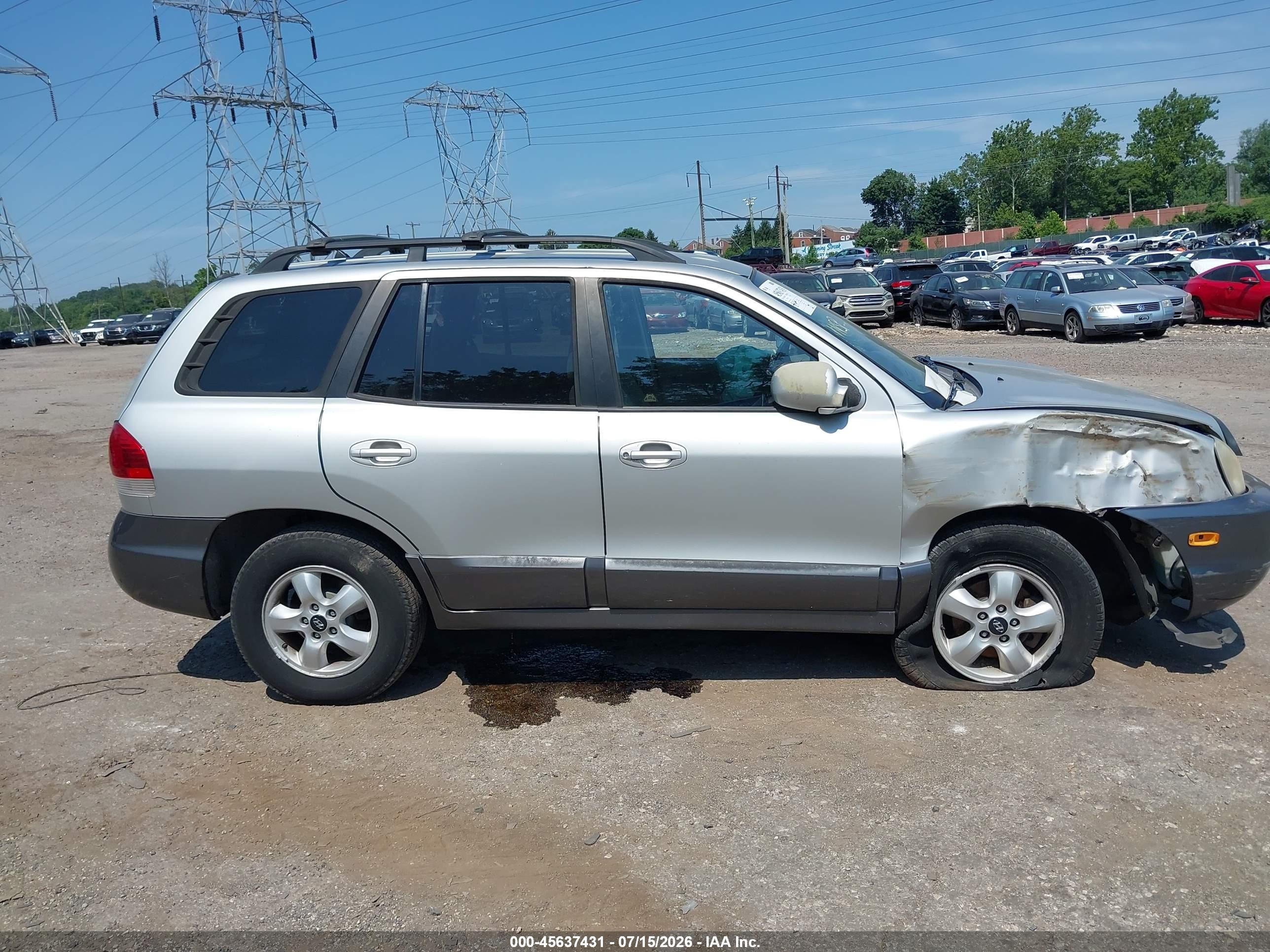 2006 Hyundai Santa Fe Gls Silver vin: KM8SC73D86U108192