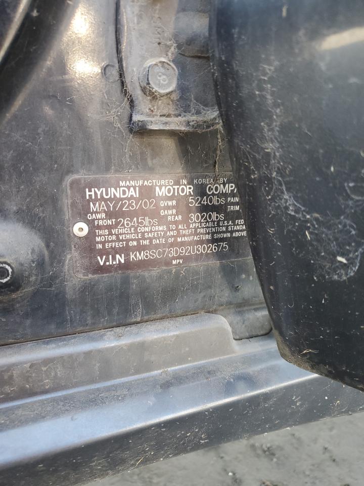 2002 Hyundai Santa Fe Gls   Black vin: KM8SC73D92U302675