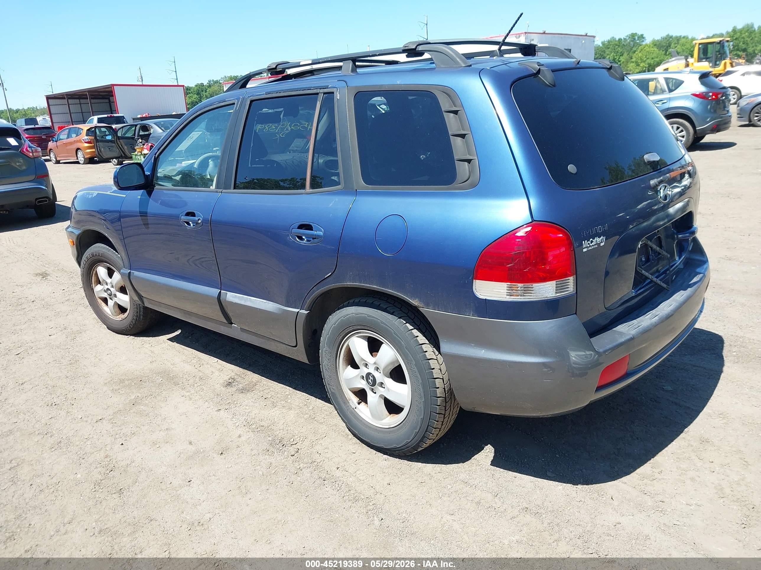 2006 Hyundai Santa Fe Gls Синий vin: KM8SC73D96U103857