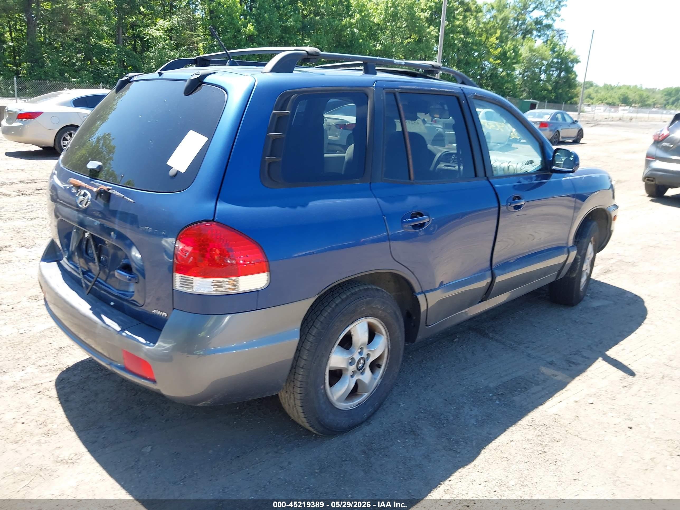 2006 Hyundai Santa Fe Gls Синий vin: KM8SC73D96U103857
