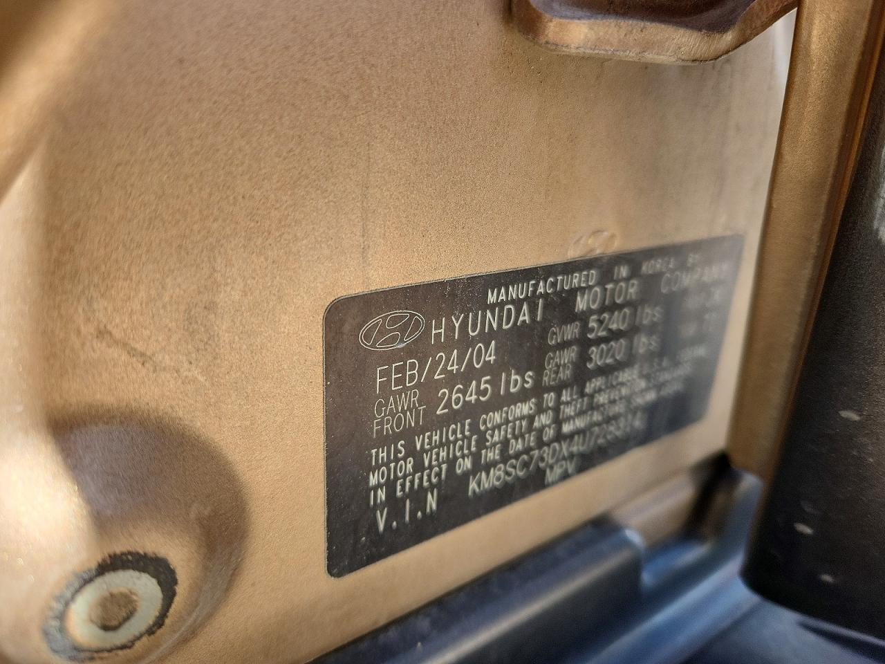 2004 Hyundai Santa Fe Gls Золотой vin: KM8SC73DX4U728314
