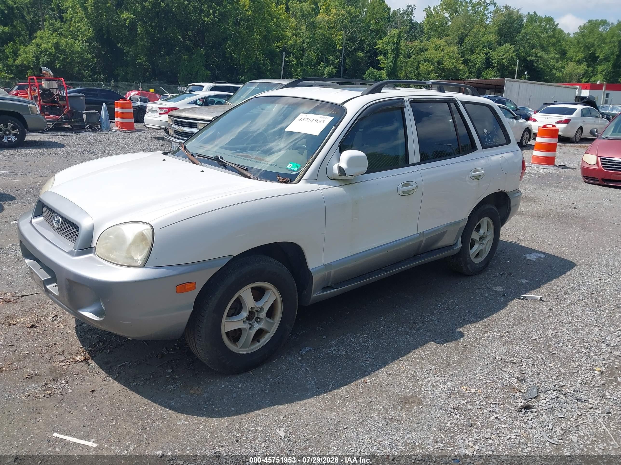 2004 Hyundai Santa Fe Gls White vin: KM8SC73DX4U759434