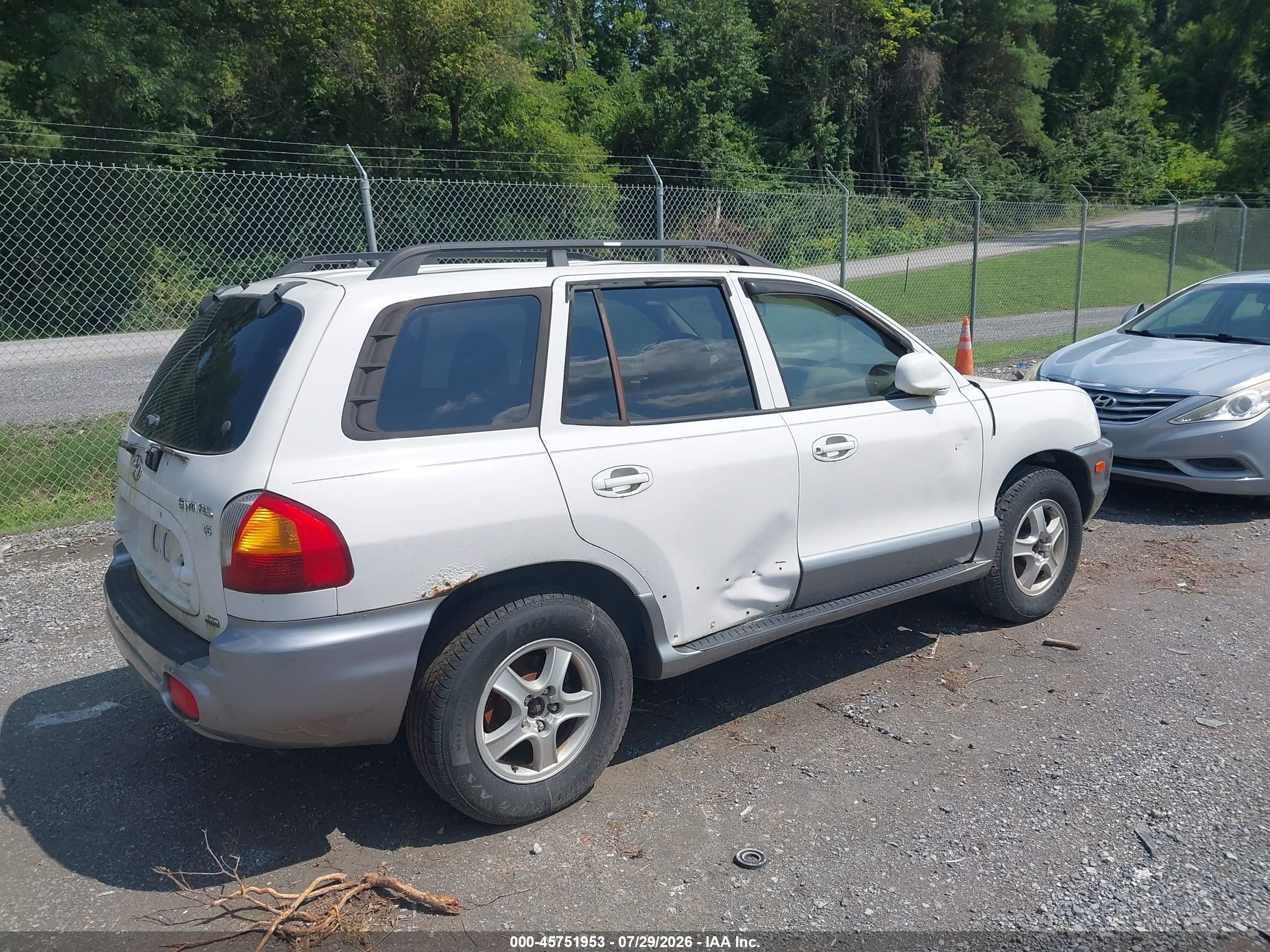 2004 Hyundai Santa Fe Gls White vin: KM8SC73DX4U759434