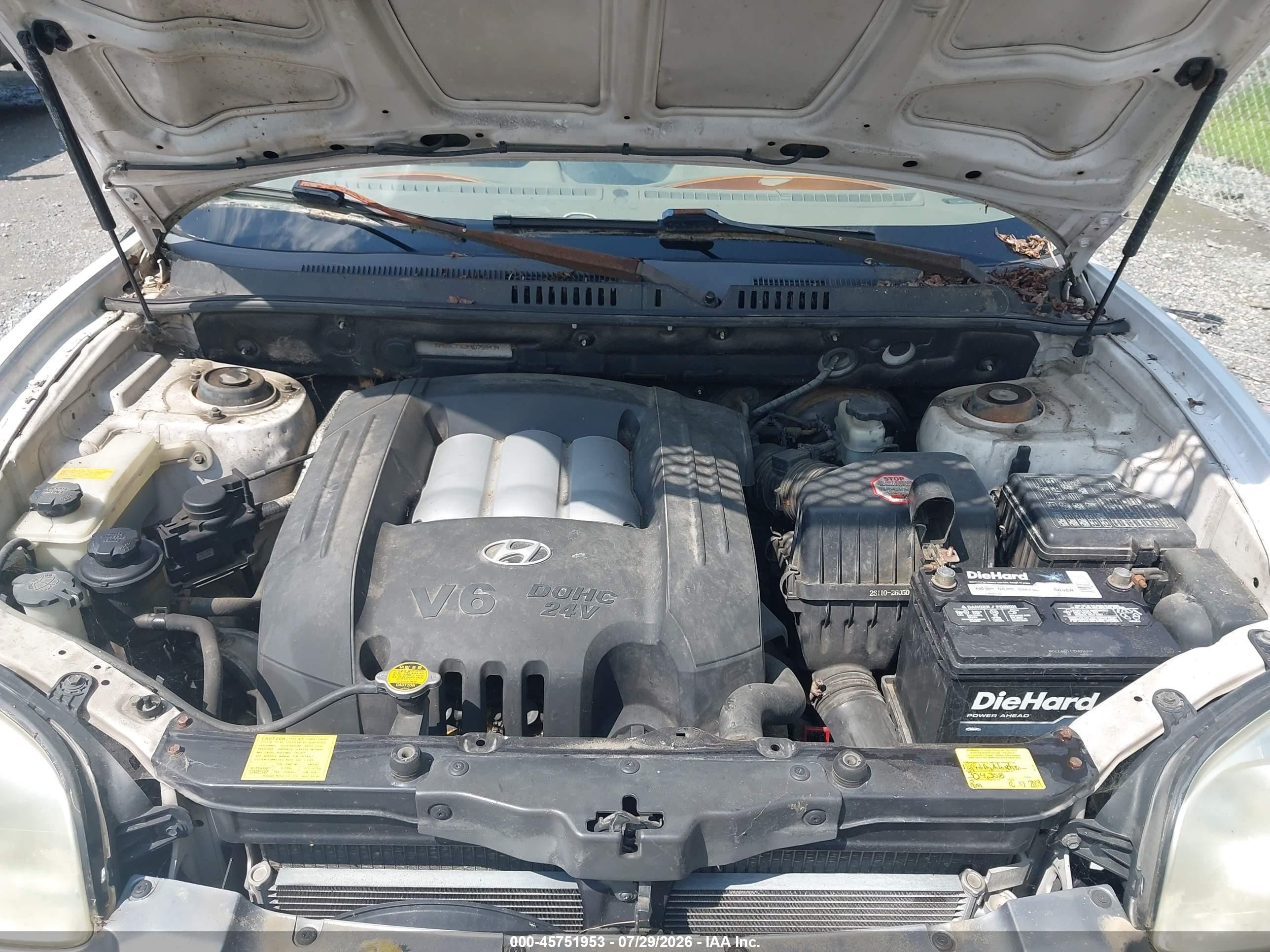 2004 Hyundai Santa Fe Gls White vin: KM8SC73DX4U759434