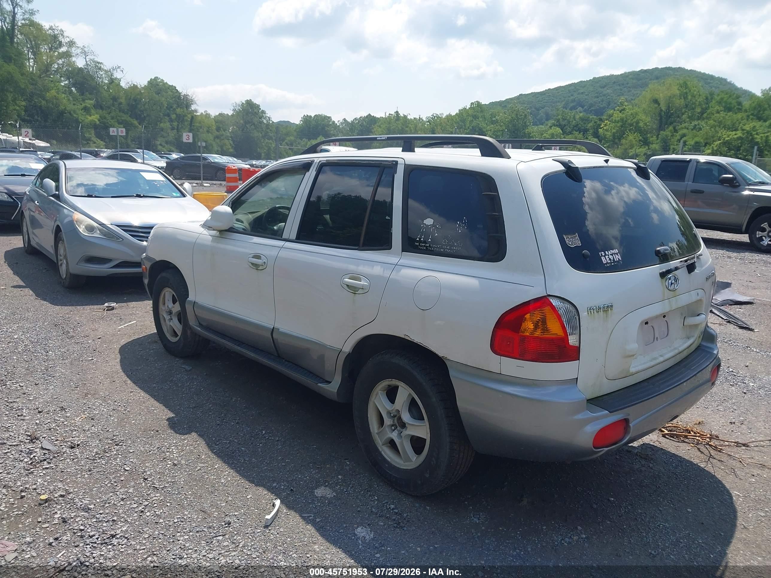 2004 Hyundai Santa Fe Gls White vin: KM8SC73DX4U759434