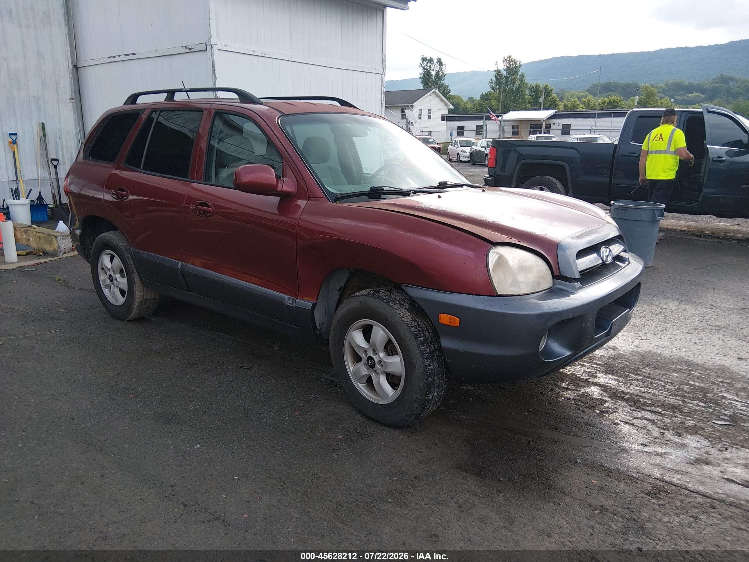 2005 Hyundai Santa Fe Gls Red vin: KM8SC73DX5U980792