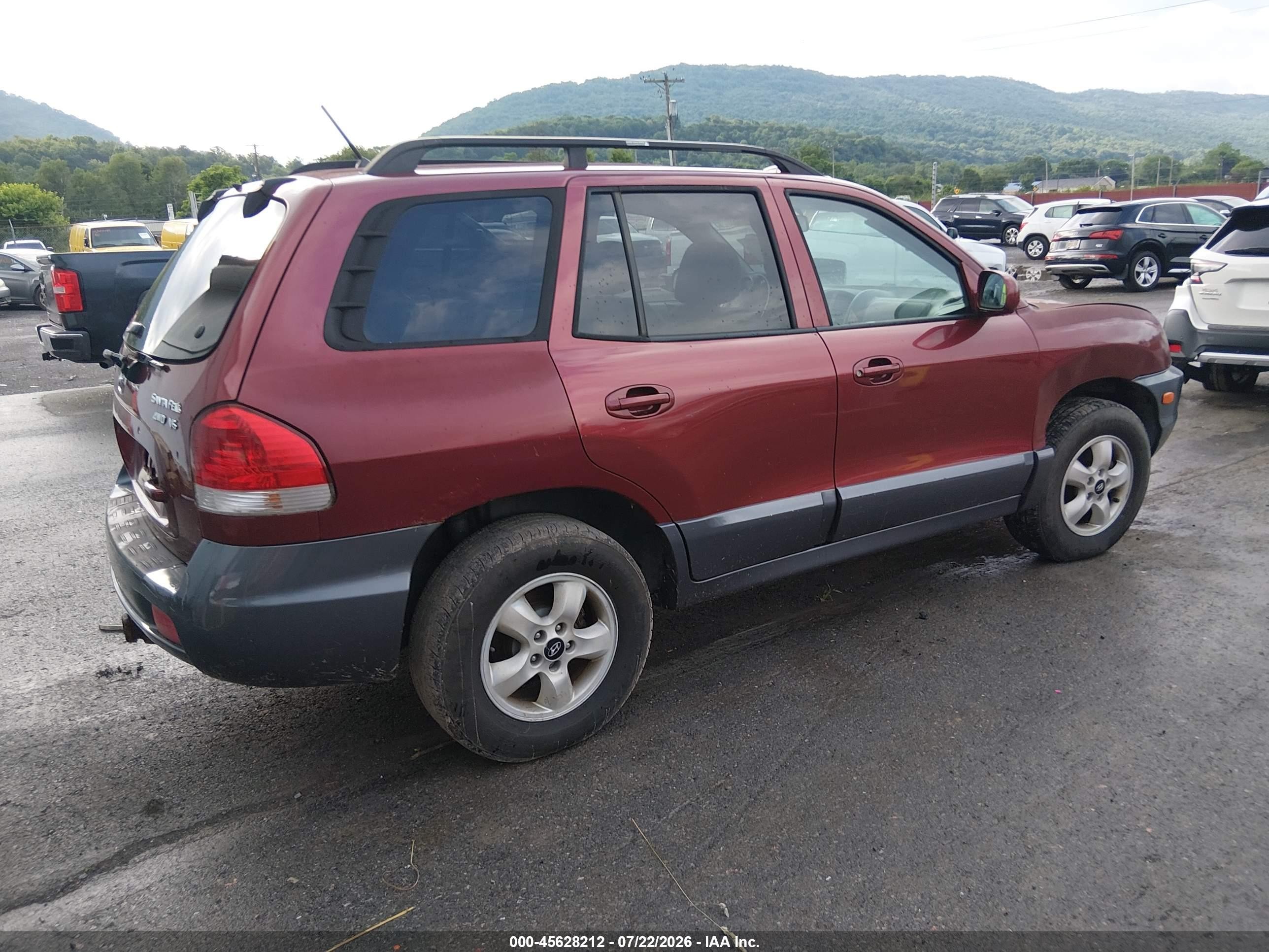 2005 Hyundai Santa Fe Gls Red vin: KM8SC73DX5U980792