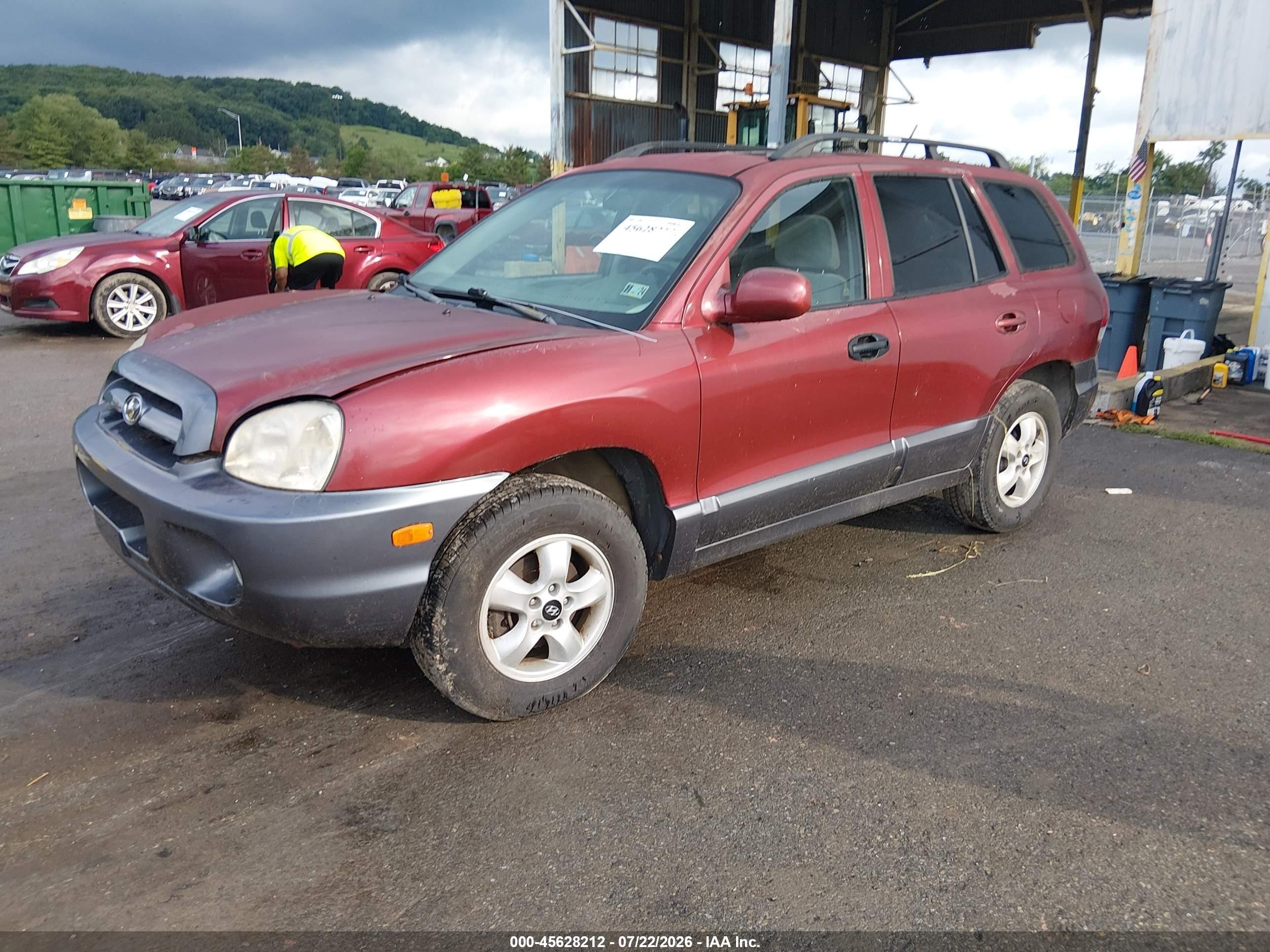 2005 Hyundai Santa Fe Gls Red vin: KM8SC73DX5U980792