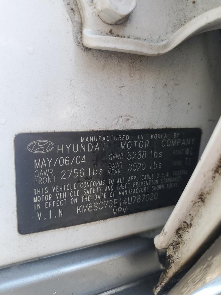 2004 Hyundai Santa Fe Gls White vin: KM8SC73E14U787020