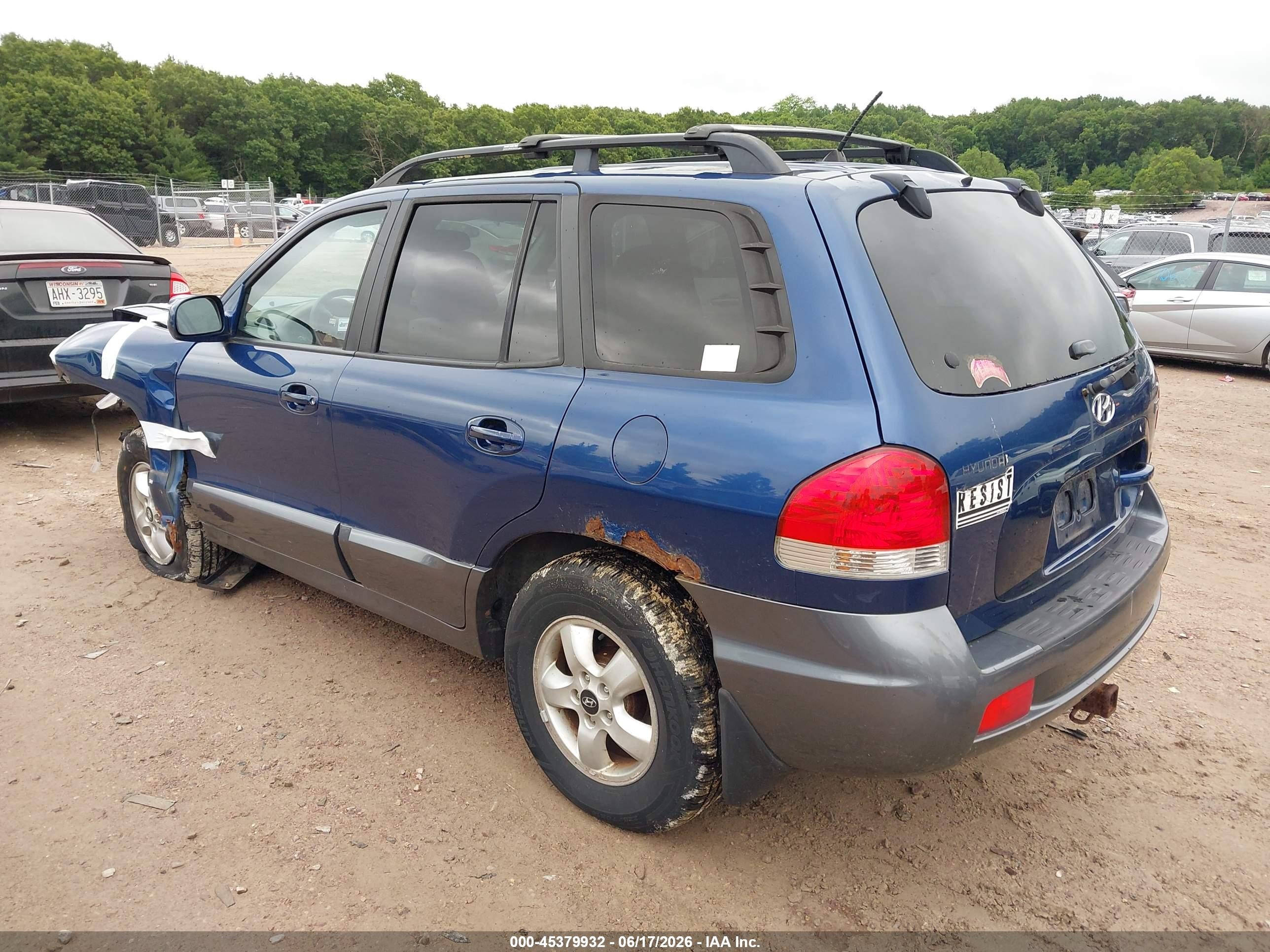 2006 Hyundai Santa Fe Gls/limited Blue vin: KM8SC73E26U095271