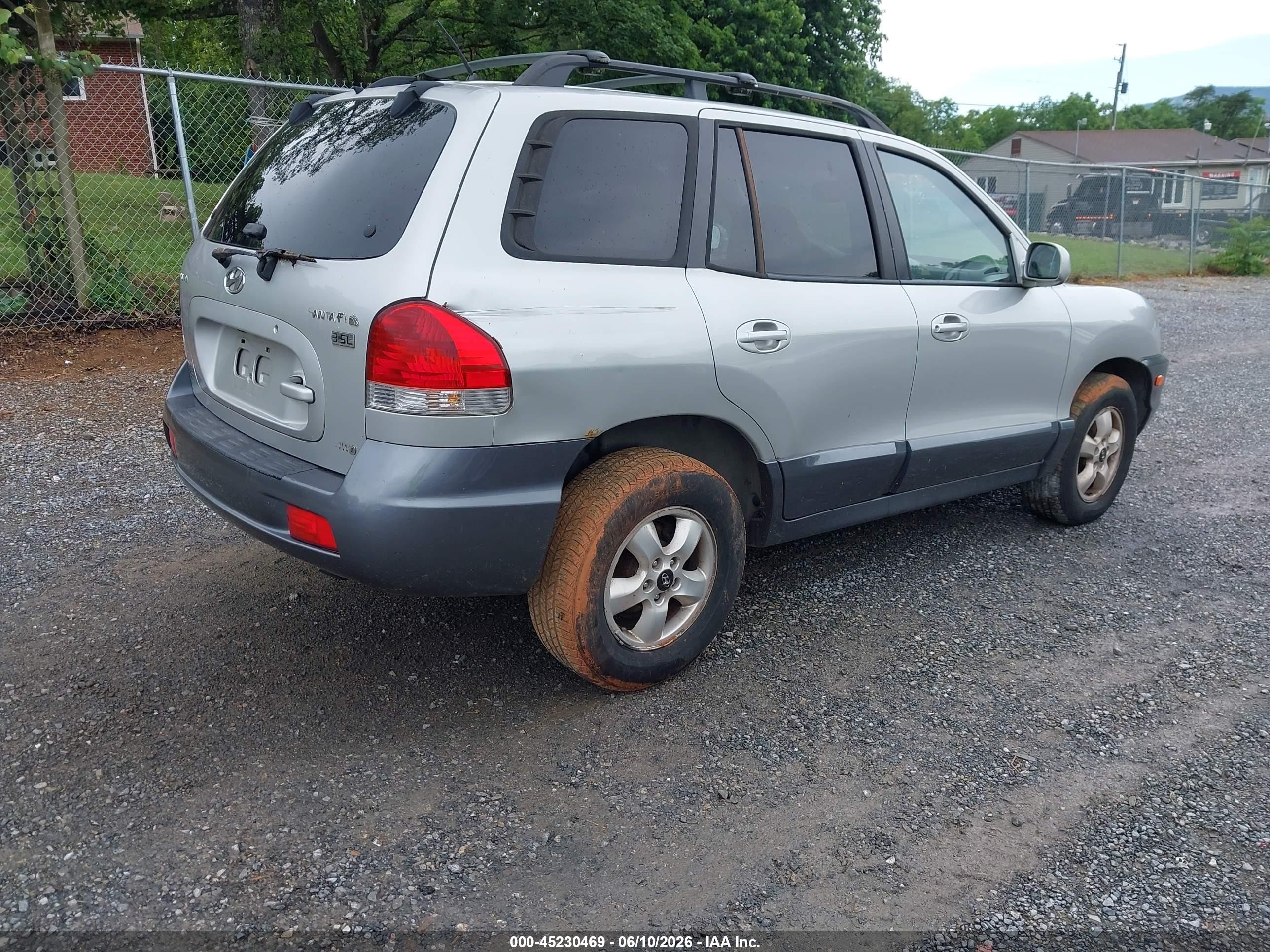 2006 Hyundai Santa Fe Gls/limited Silver vin: KM8SC73E26U095576