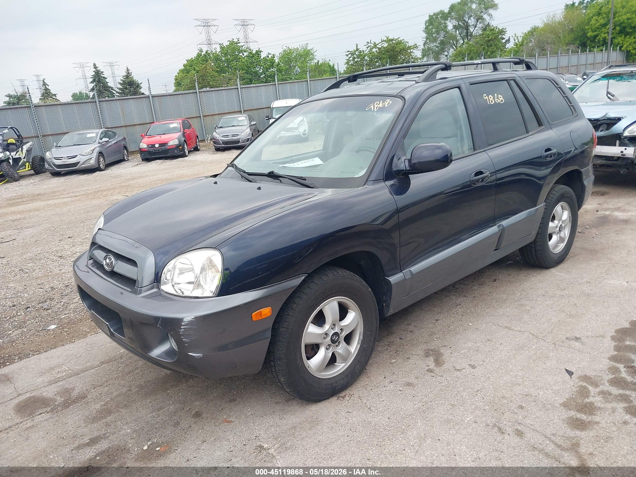 2005 Hyundai Santa Fe Gls/lx Dark Blue vin: KM8SC73E55U855546