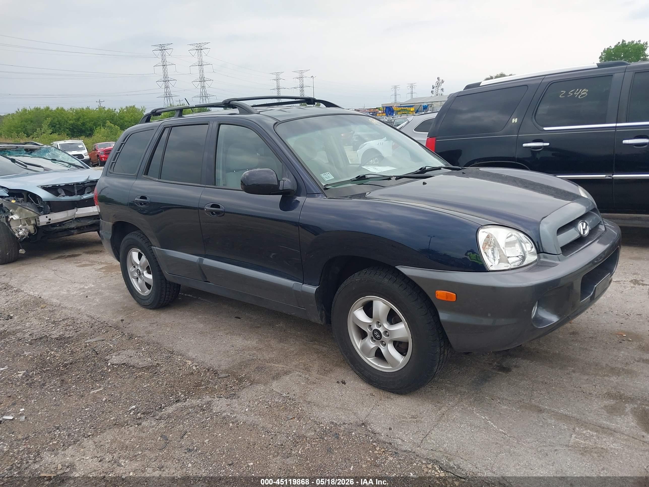 2005 Hyundai Santa Fe Gls/lx Dark Blue vin: KM8SC73E55U855546