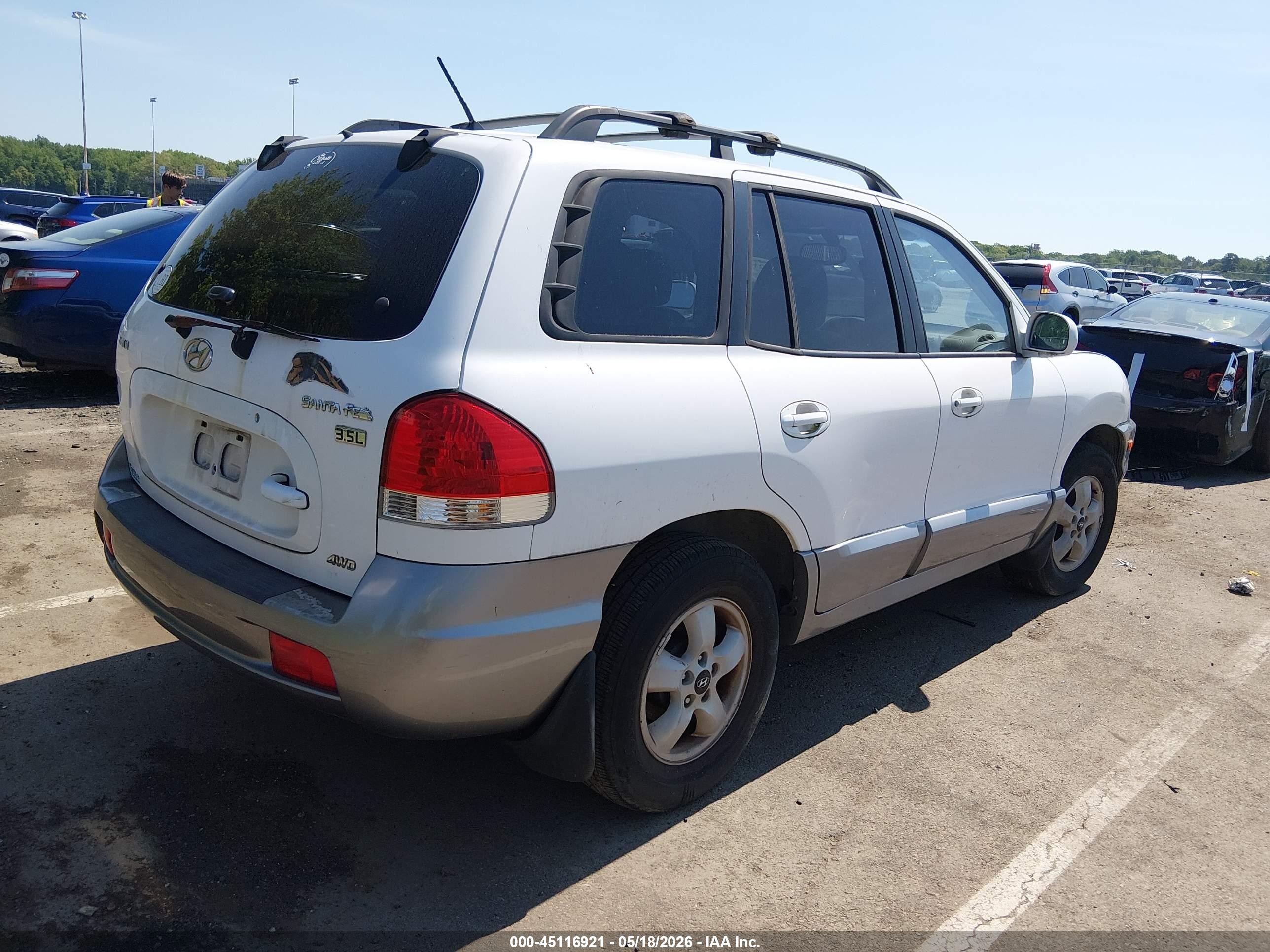 2006 Hyundai Santa Fe Gls/limited White vin: KM8SC73E56U069635