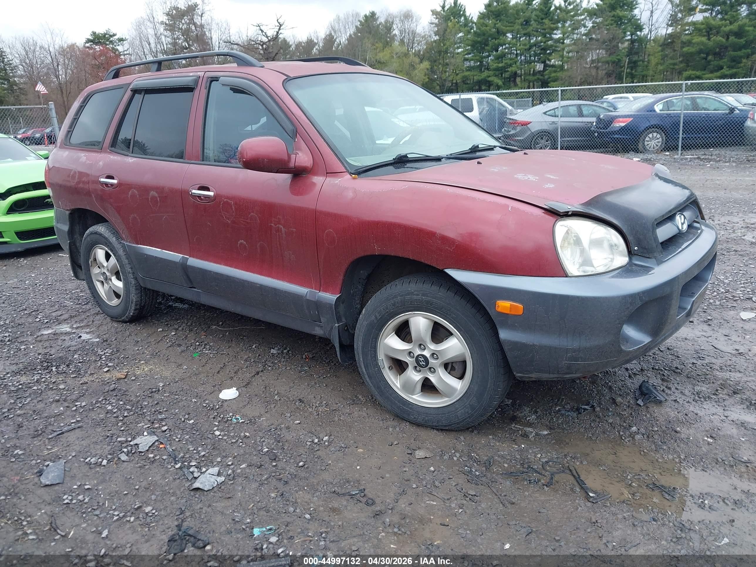 2005 Hyundai Santa Fe Gls/lx Red vin: KM8SC73E65U897661
