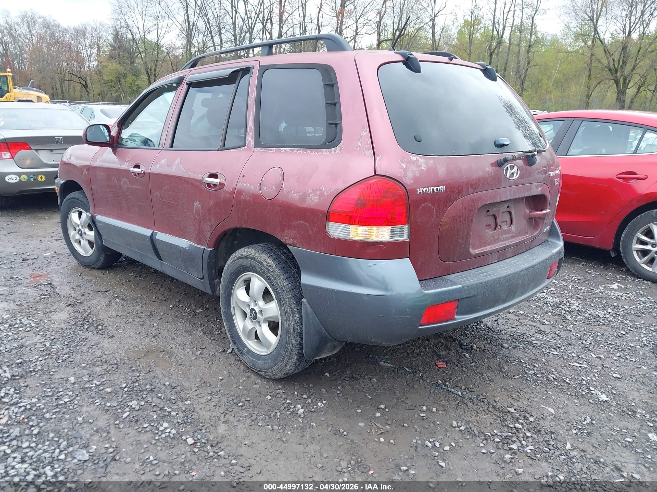 2005 Hyundai Santa Fe Gls/lx Red vin: KM8SC73E65U897661