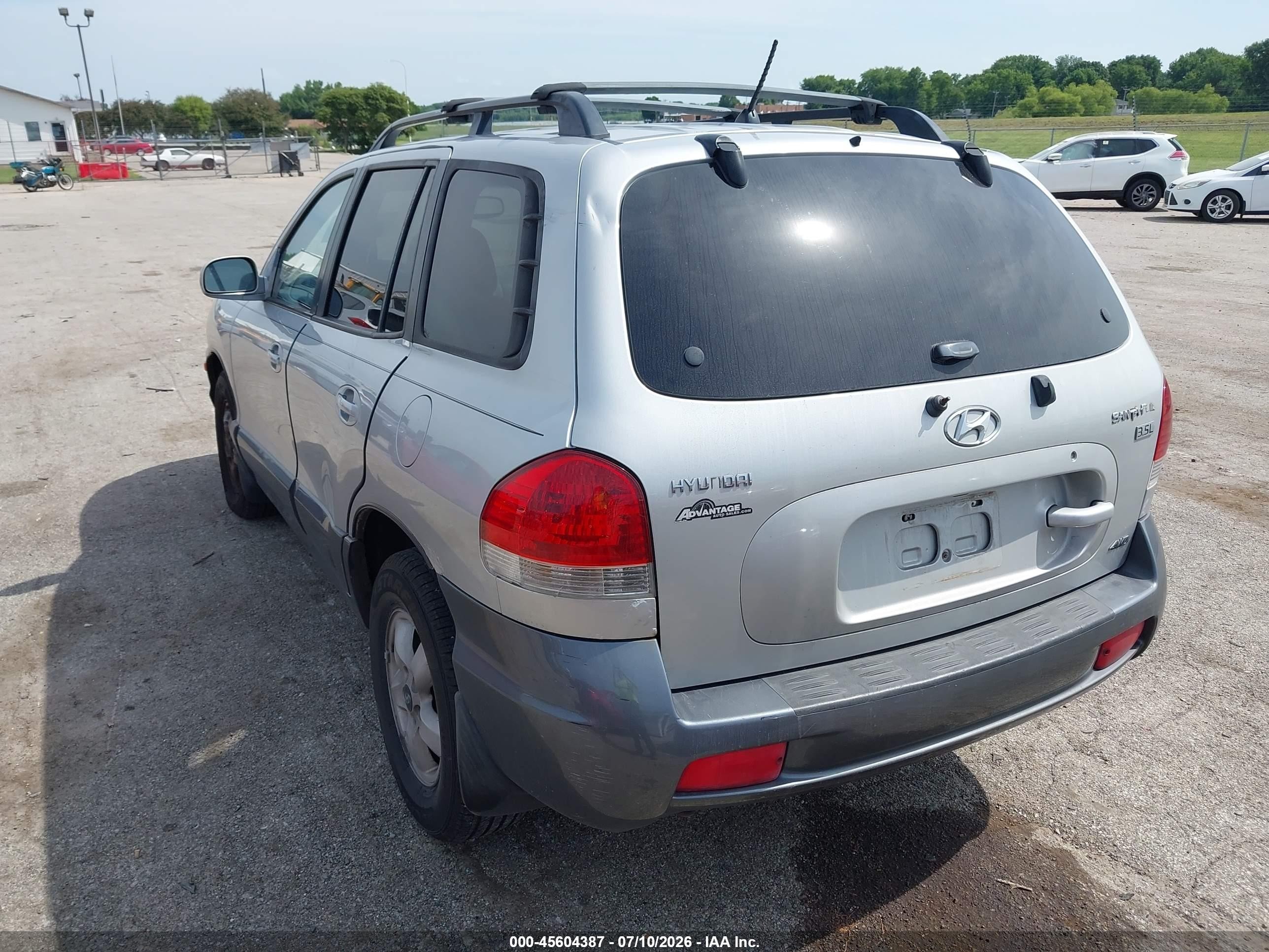 2006 Hyundai Santa Fe Gls/limited Silver vin: KM8SC73E66U079302
