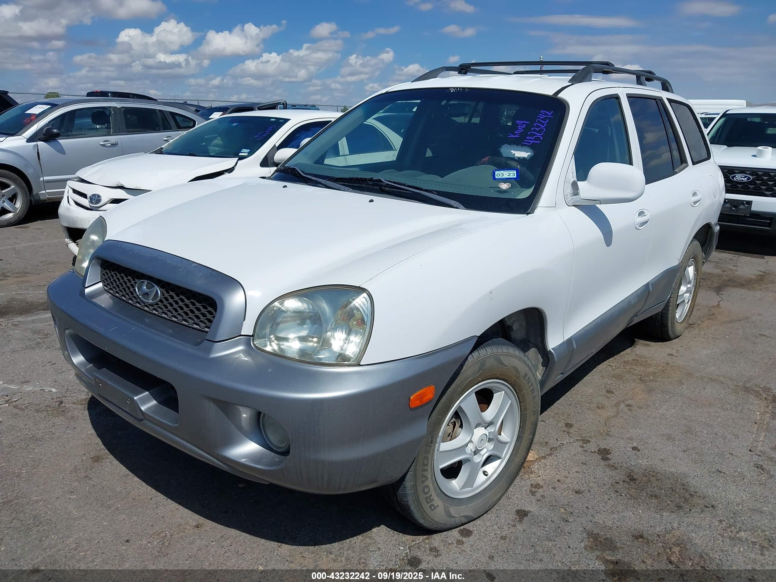 2001 Hyundai Santa Fe 2.7l V6 Gls/2.7l V6 Lx White vin: KM8SC83D01U136048