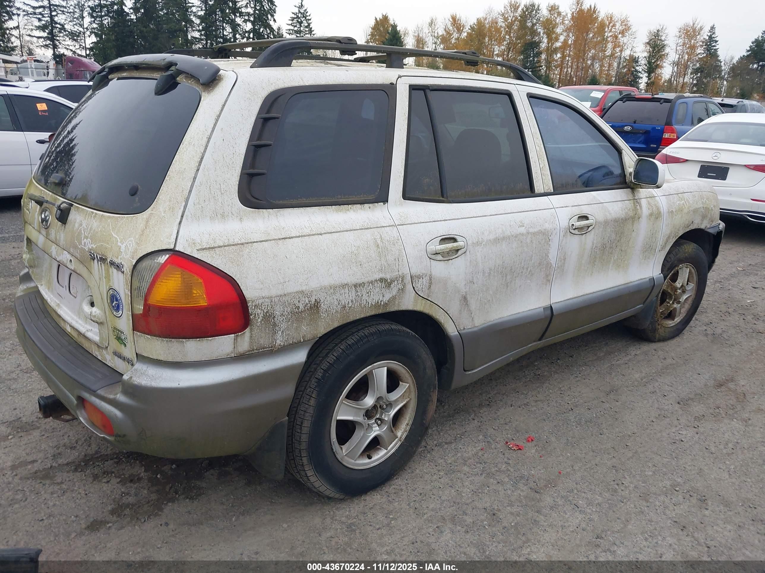 2001 Hyundai Santa Fe 2.7l V6 Gls/2.7l V6 Lx White vin: KM8SC83D11U008062