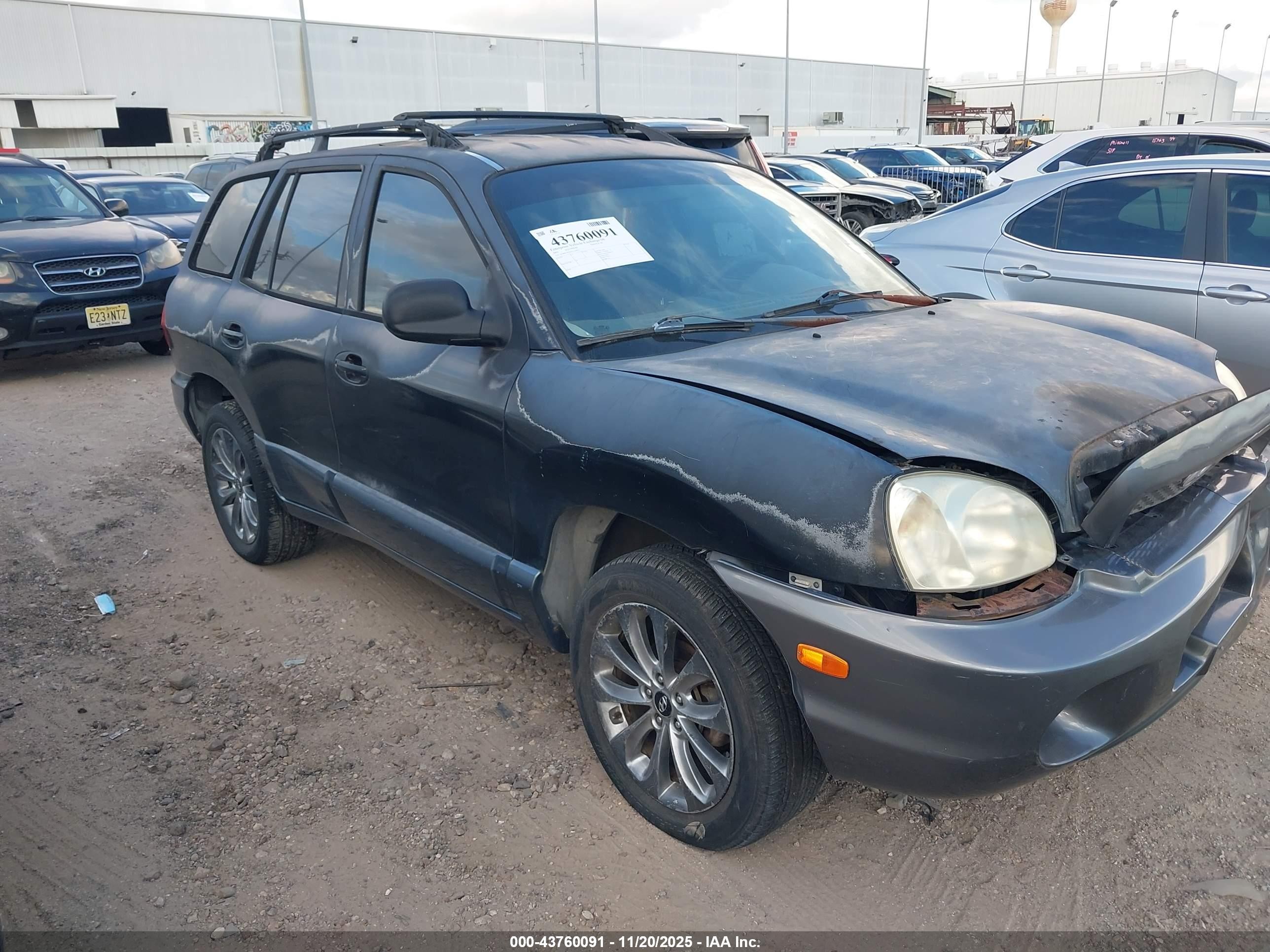 2001 Hyundai Santa Fe 2.7l V6 Gls/2.7l V6 Lx Черный vin: KM8SC83D11U126953