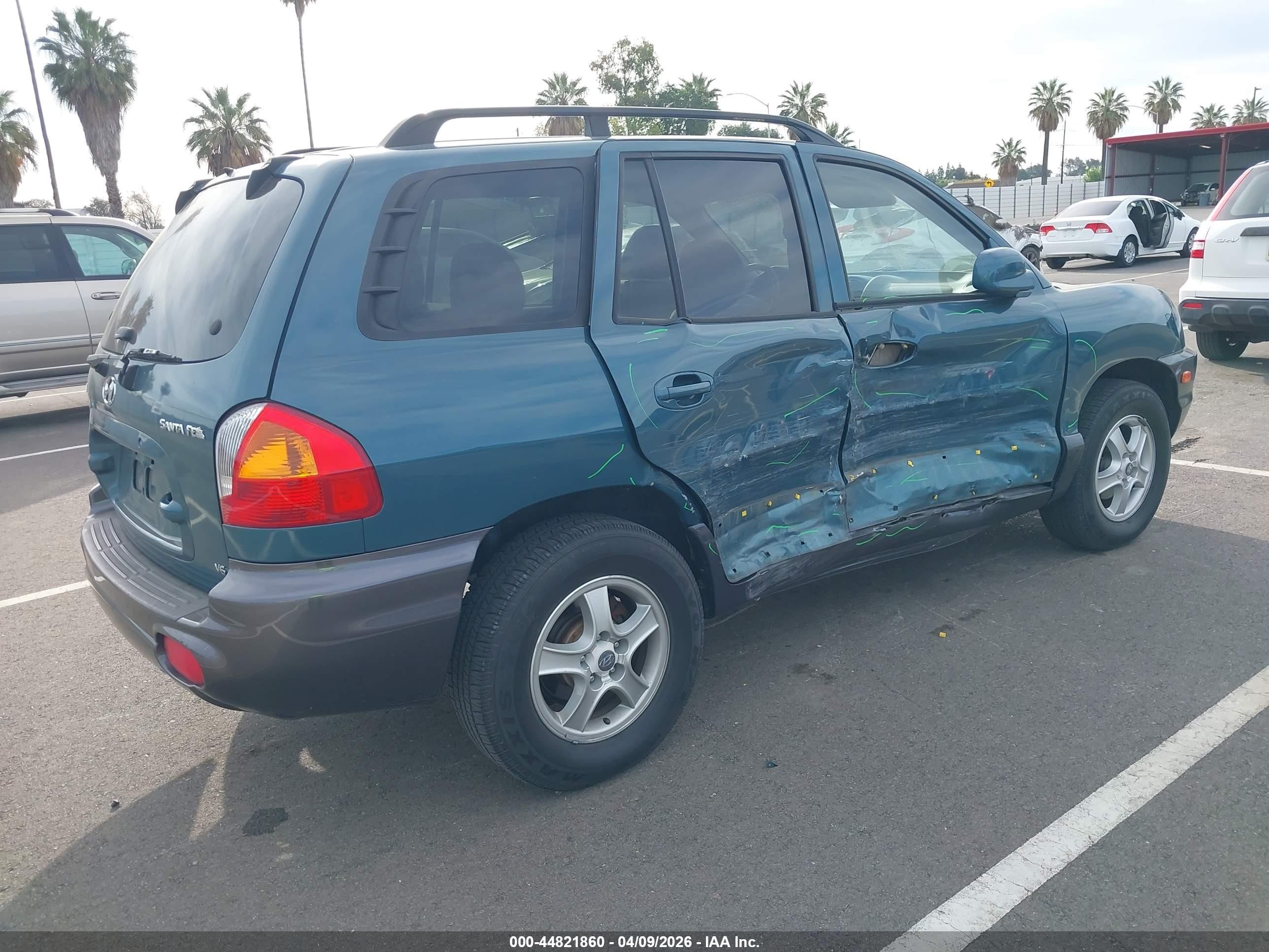 2001 Hyundai Santa Fe 2.7l V6 Gls/2.7l V6 Lx Green vin: KM8SC83D41U007794