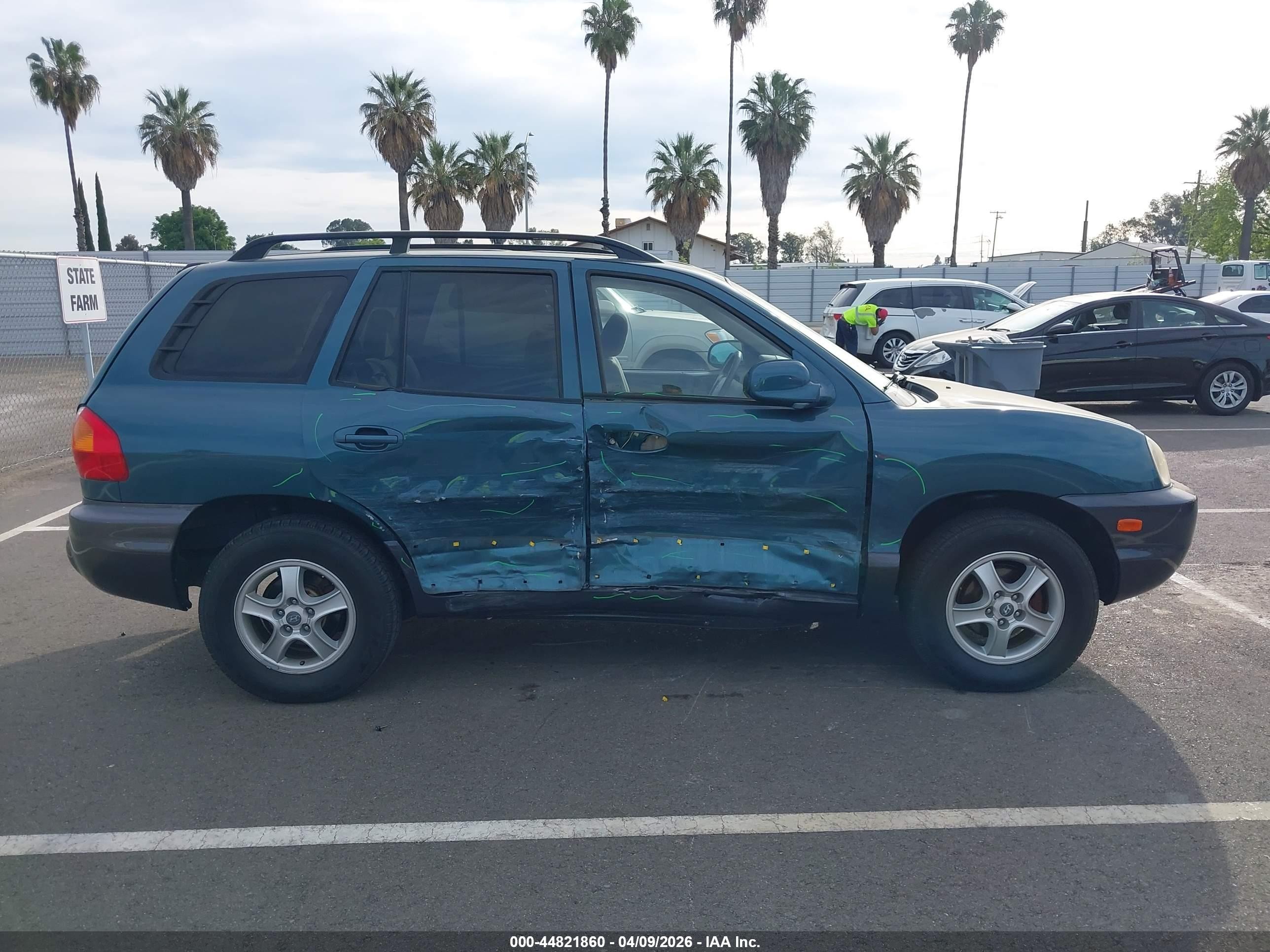 2001 Hyundai Santa Fe 2.7l V6 Gls/2.7l V6 Lx Green vin: KM8SC83D41U007794