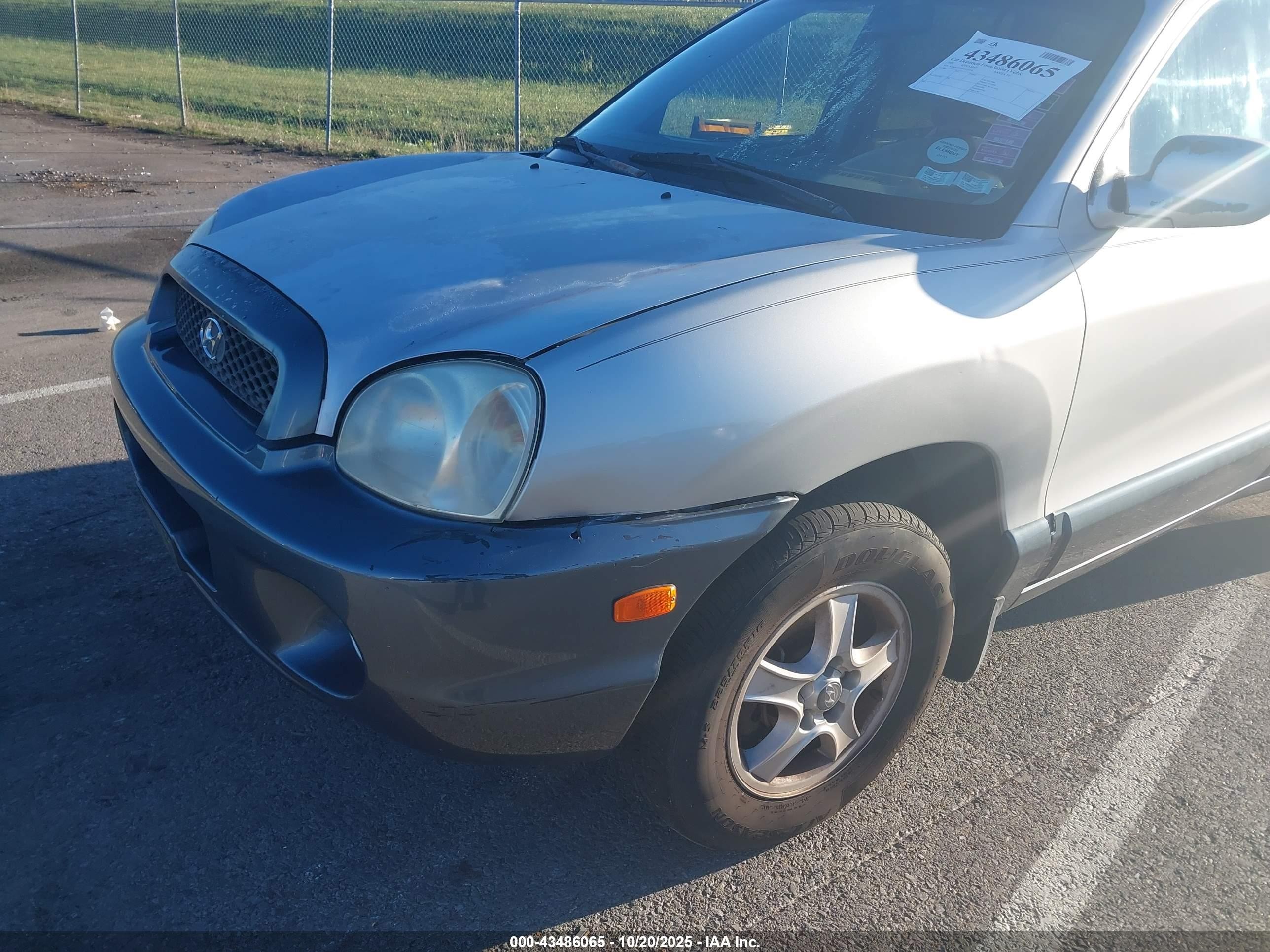 2001 Hyundai Santa Fe 2.7l V6 Gls/2.7l V6 Lx Silver vin: KM8SC83D41U129376