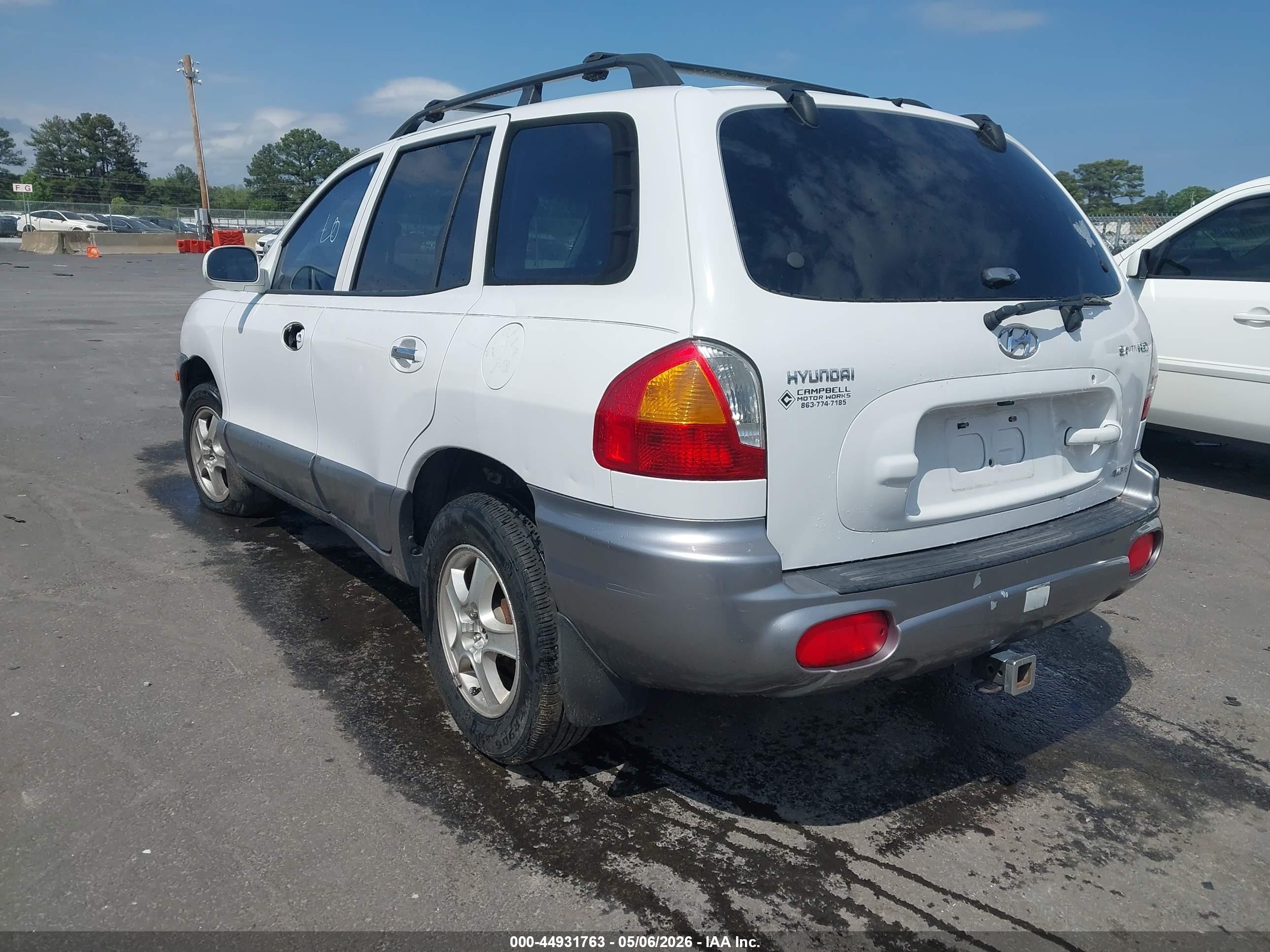 2001 Hyundai Santa Fe 2.7l V6 Gls/2.7l V6 Lx White vin: KM8SC83D51U124297