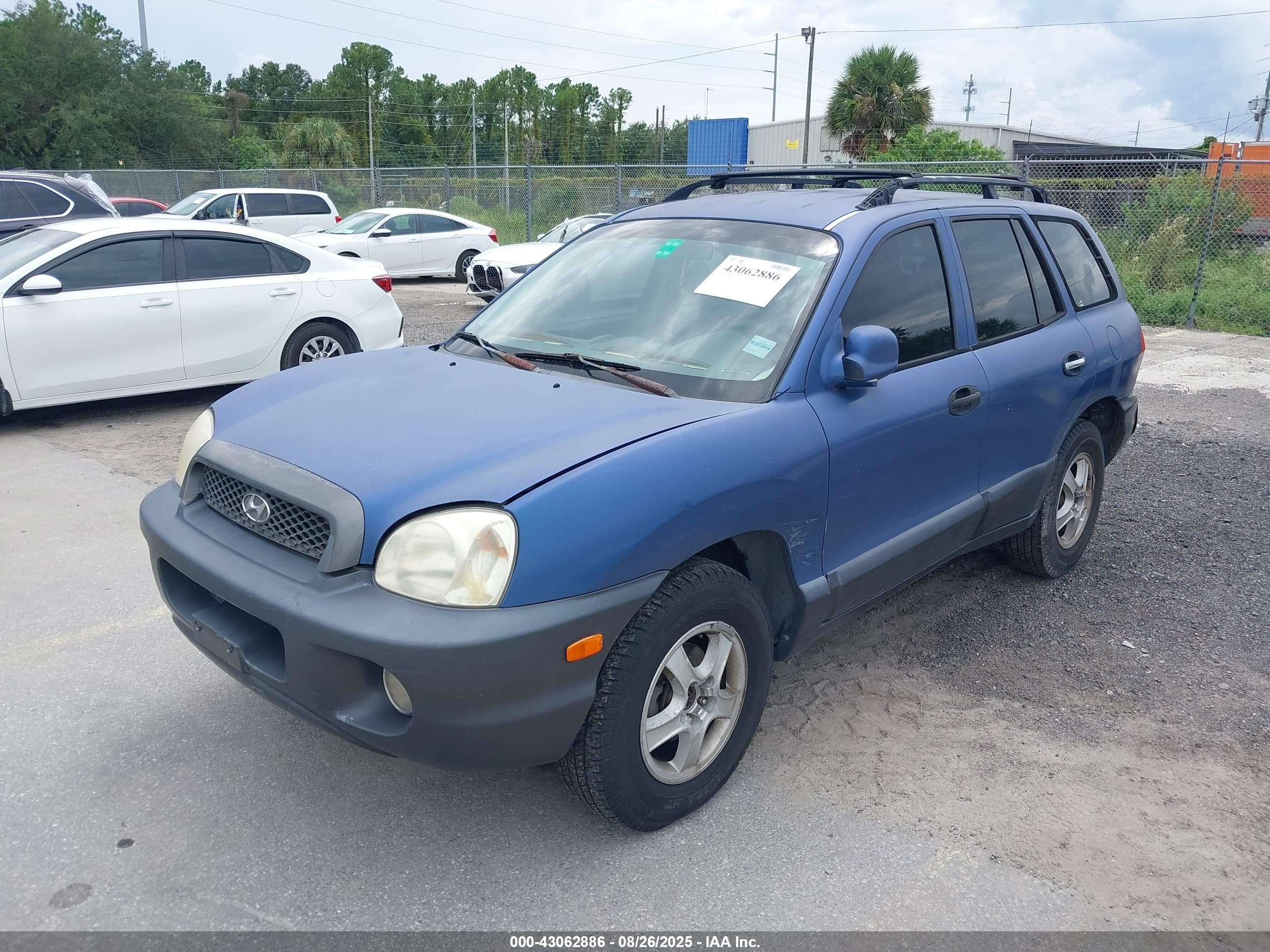2001 Hyundai Santa Fe 2.7l V6 Gls/2.7l V6 Lx Blue vin: KM8SC83D91U009945