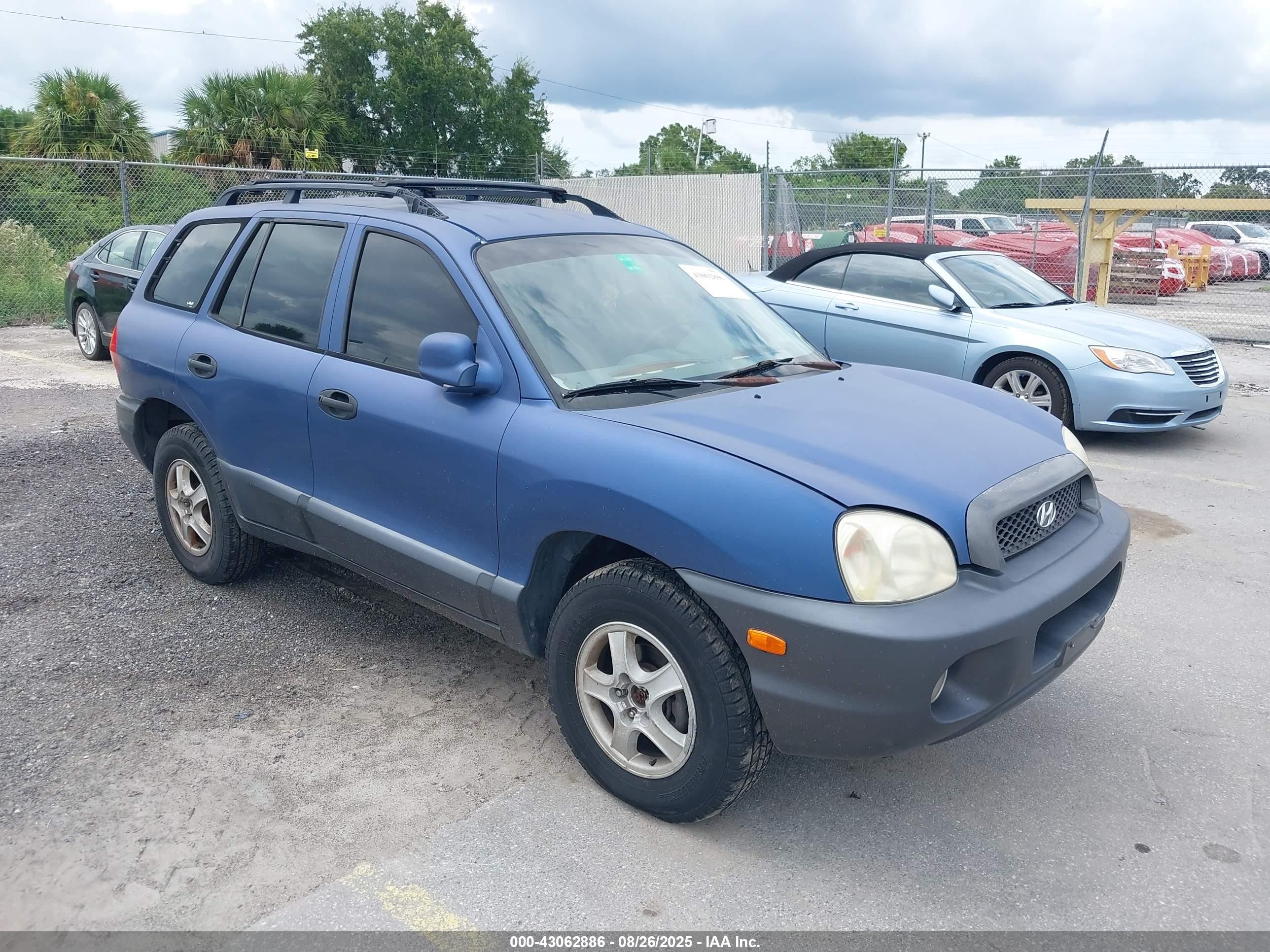 2001 Hyundai Santa Fe 2.7l V6 Gls/2.7l V6 Lx Blue vin: KM8SC83D91U009945