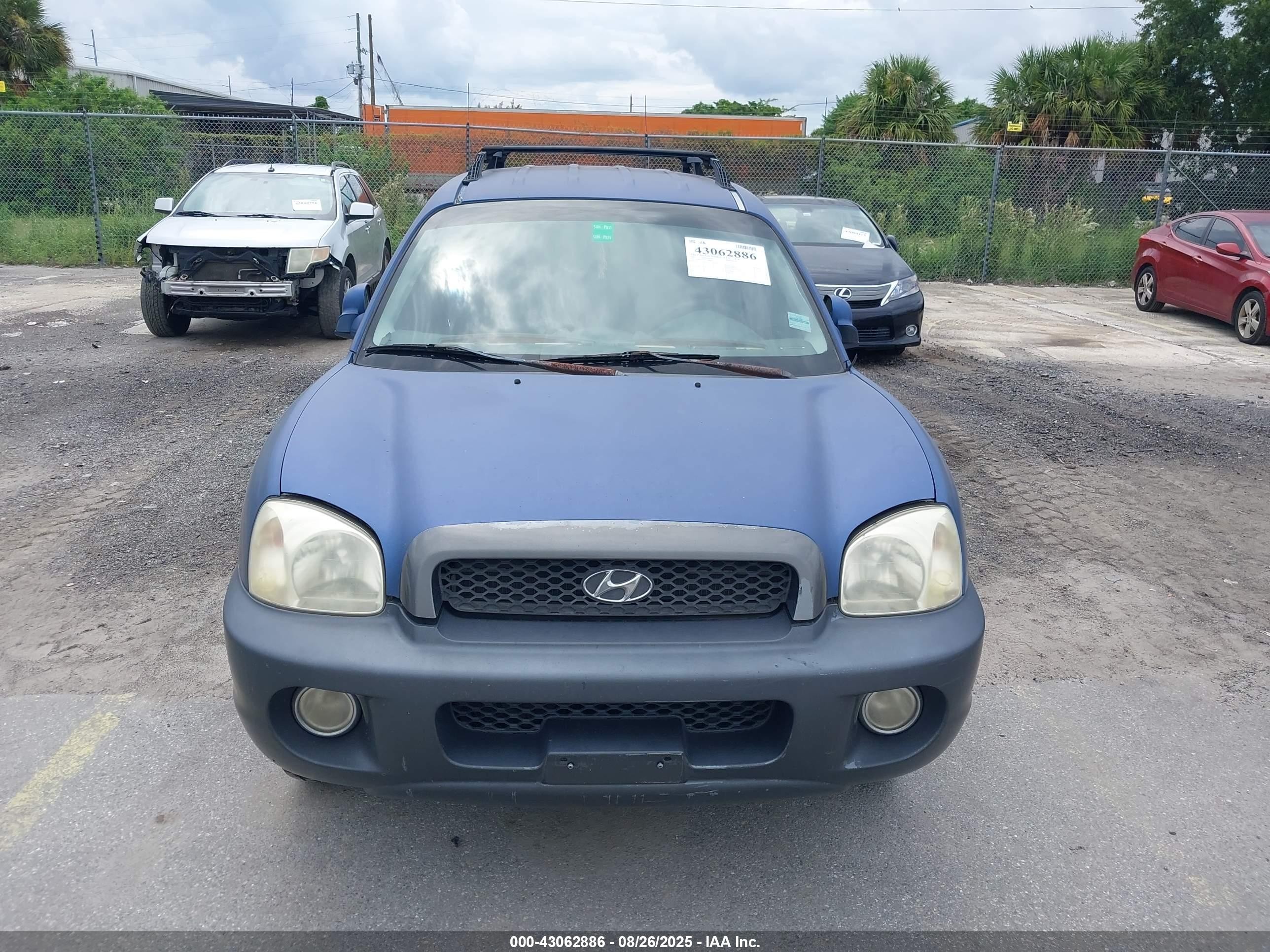 2001 Hyundai Santa Fe 2.7l V6 Gls/2.7l V6 Lx Blue vin: KM8SC83D91U009945
