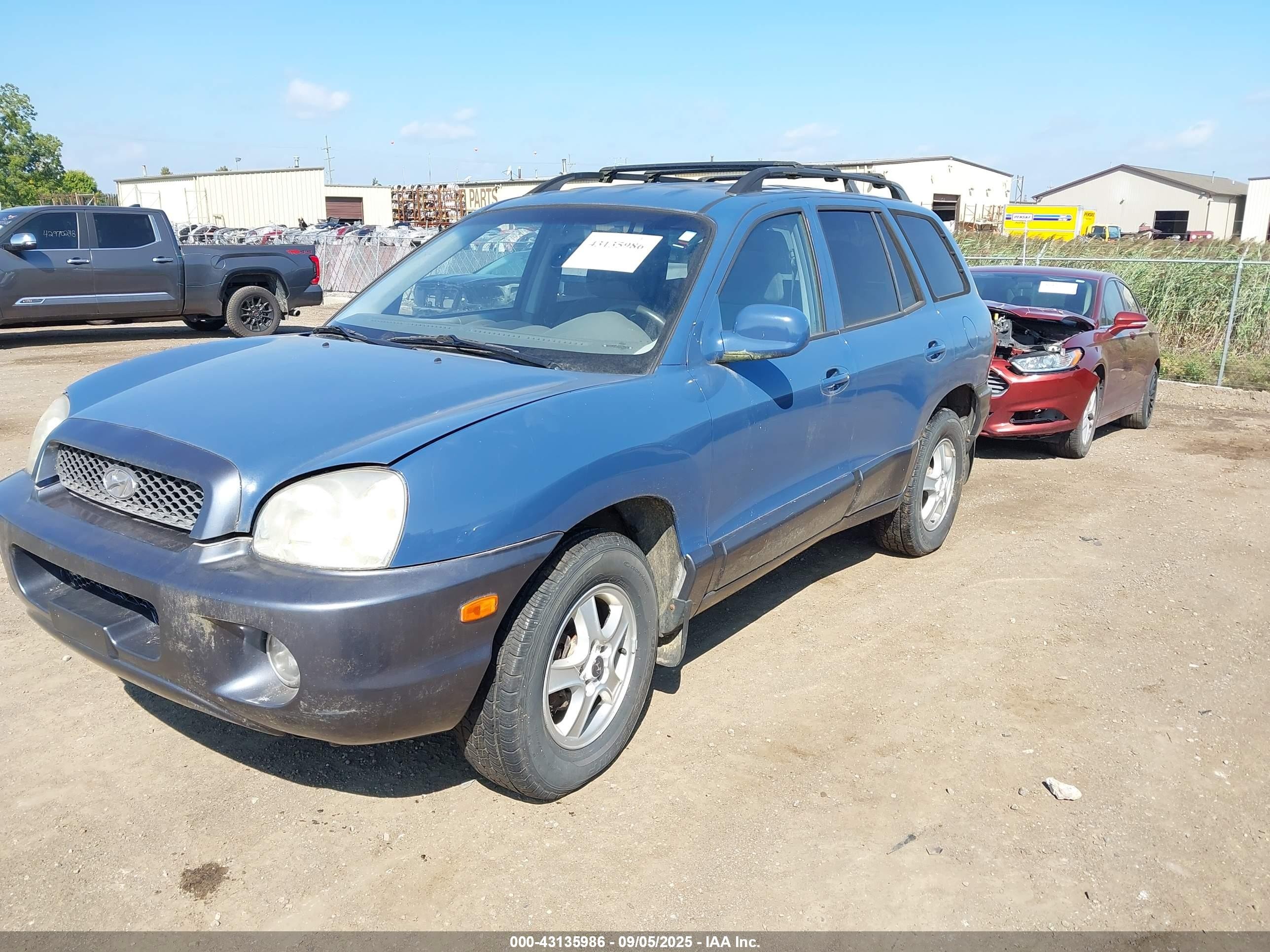 2001 Hyundai Santa Fe 2.7l V6 Gls/2.7l V6 Lx Blue vin: KM8SC83D91U094513