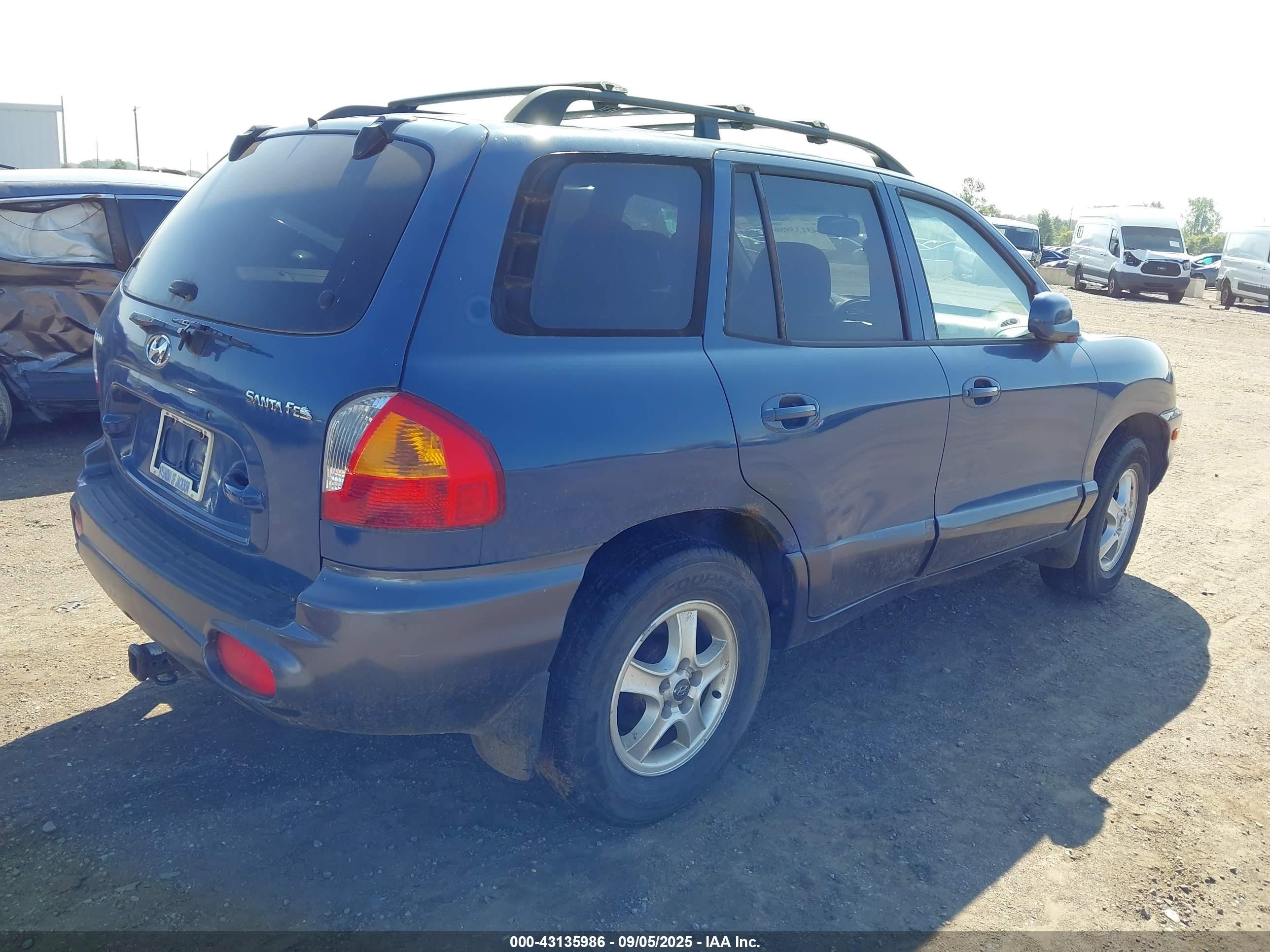 2001 Hyundai Santa Fe 2.7l V6 Gls/2.7l V6 Lx Blue vin: KM8SC83D91U094513