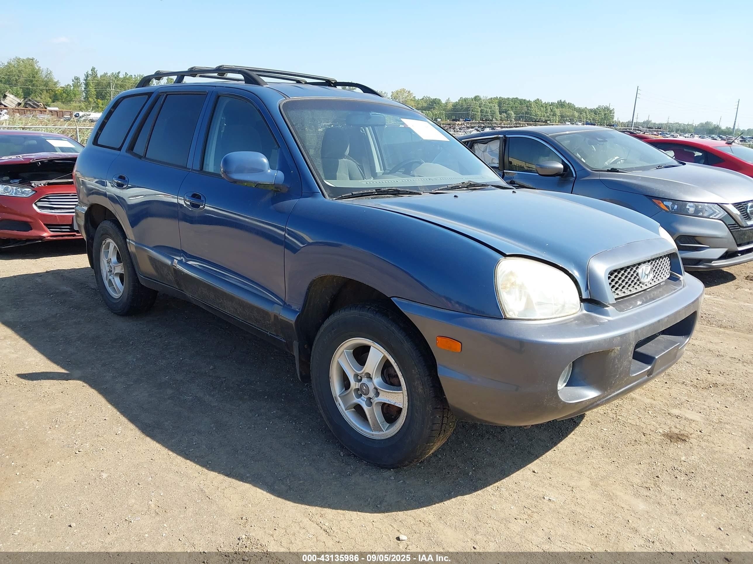 2001 Hyundai Santa Fe 2.7l V6 Gls/2.7l V6 Lx Blue vin: KM8SC83D91U094513