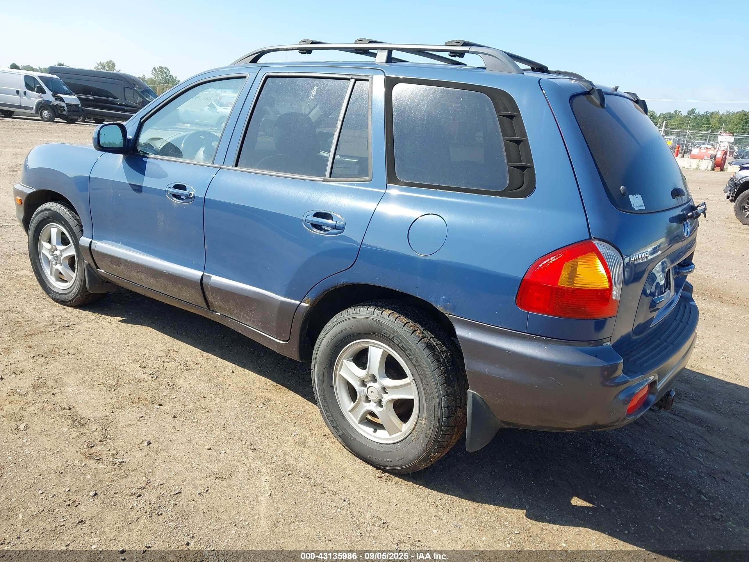 2001 Hyundai Santa Fe 2.7l V6 Gls/2.7l V6 Lx Blue vin: KM8SC83D91U094513
