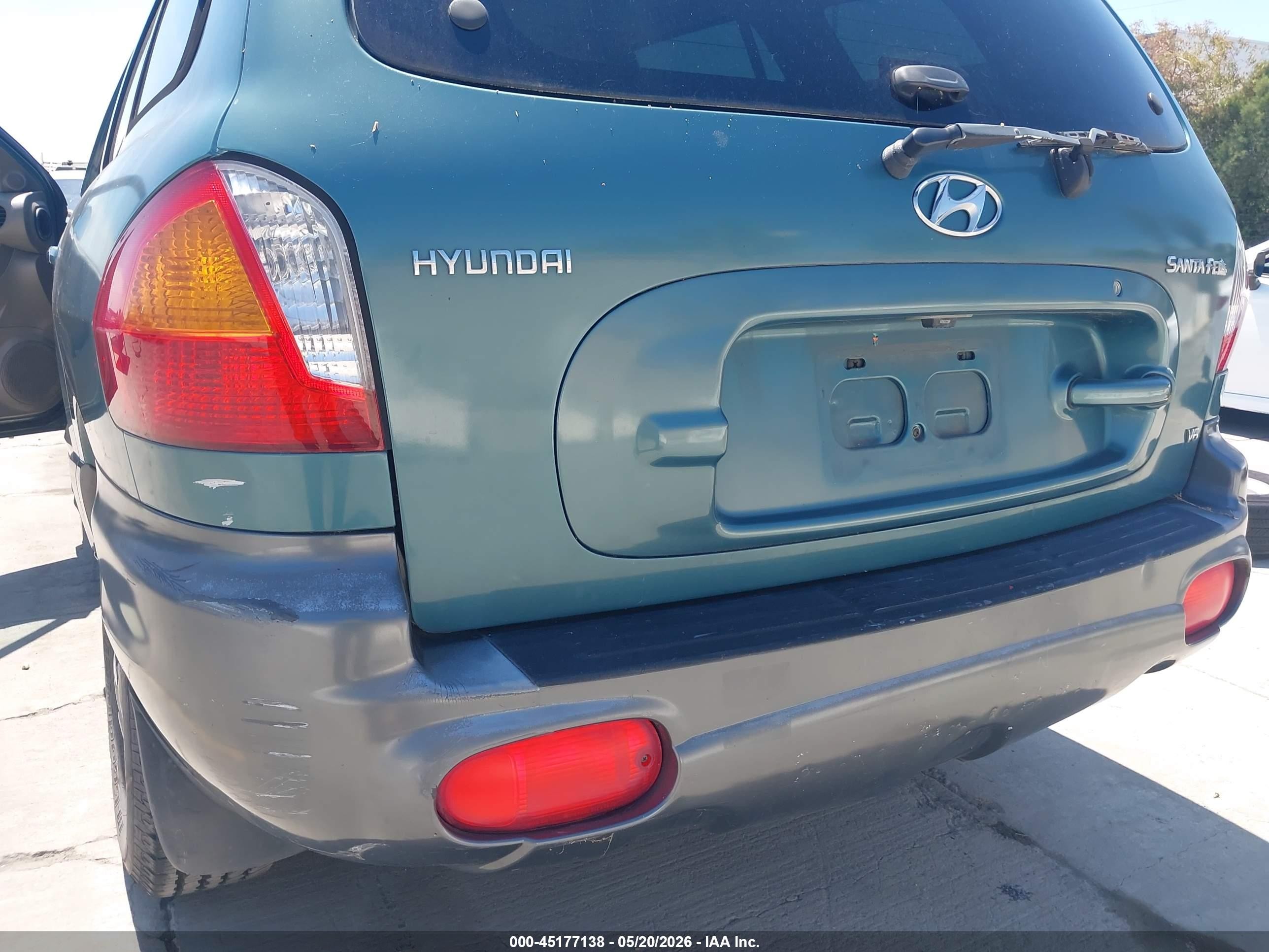 2001 Hyundai Santa Fe 2.7l V6 Gls/2.7l V6 Lx Green vin: KM8SC83DX1U055056