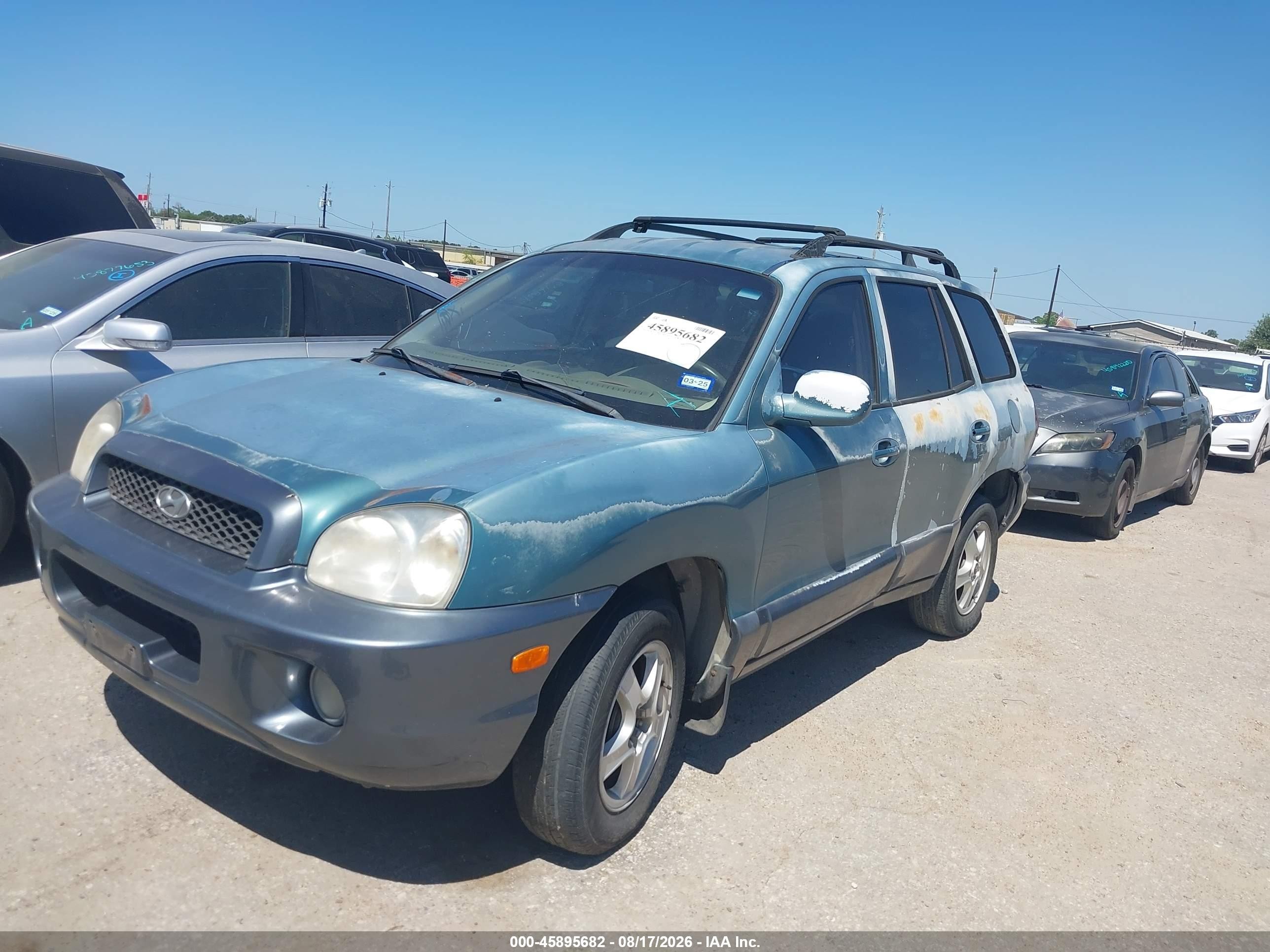 2001 Hyundai Santa Fe 2.7l V6 Gls/2.7l V6 Lx Green vin: KM8SC83DX1U128538