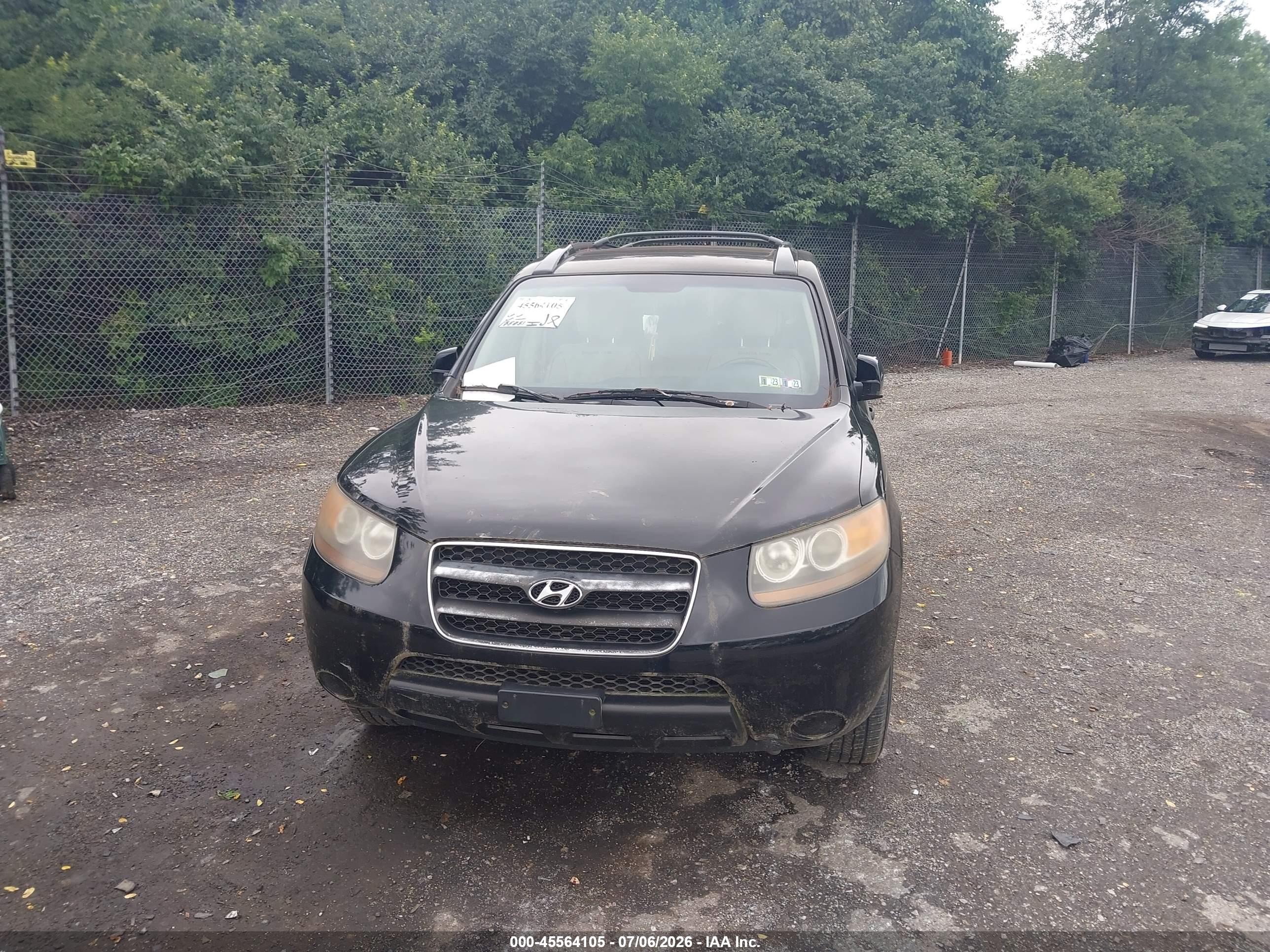 2007 Hyundai Santa Fe Gls Black vin: KM8SG13D87U098895