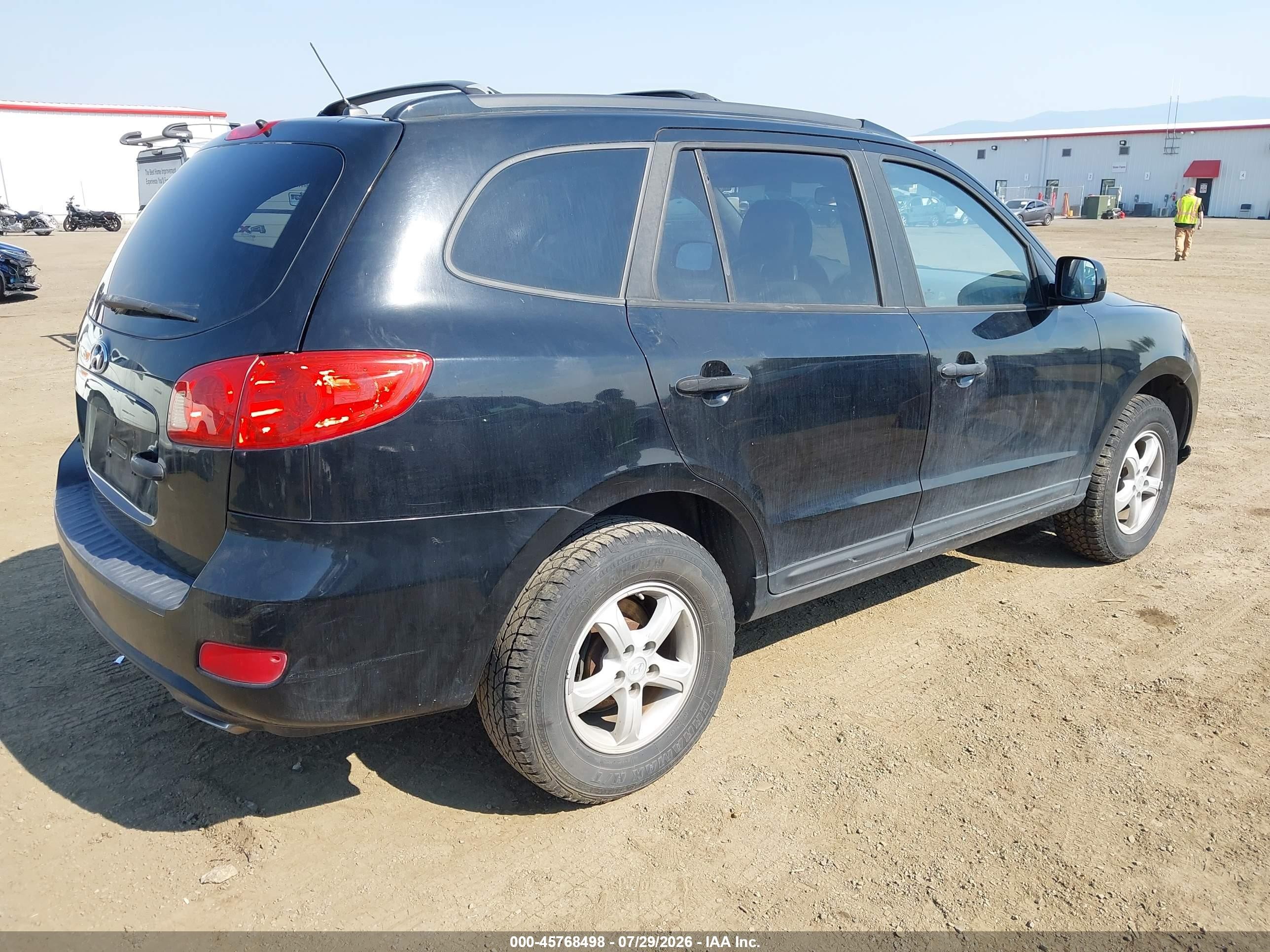 2007 Hyundai Santa Fe Gls Black vin: KM8SG13D97U097433