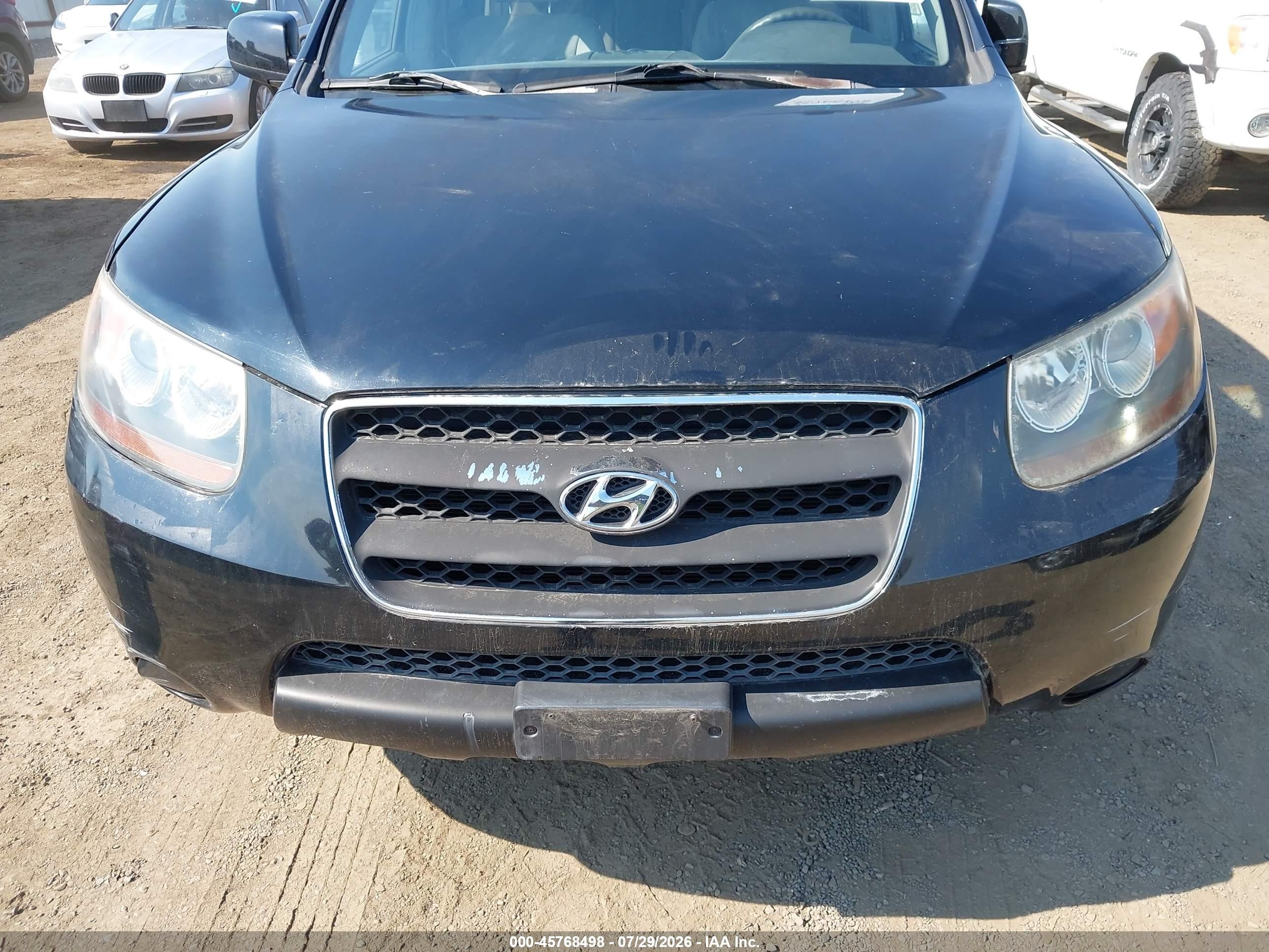 2007 Hyundai Santa Fe Gls Black vin: KM8SG13D97U097433