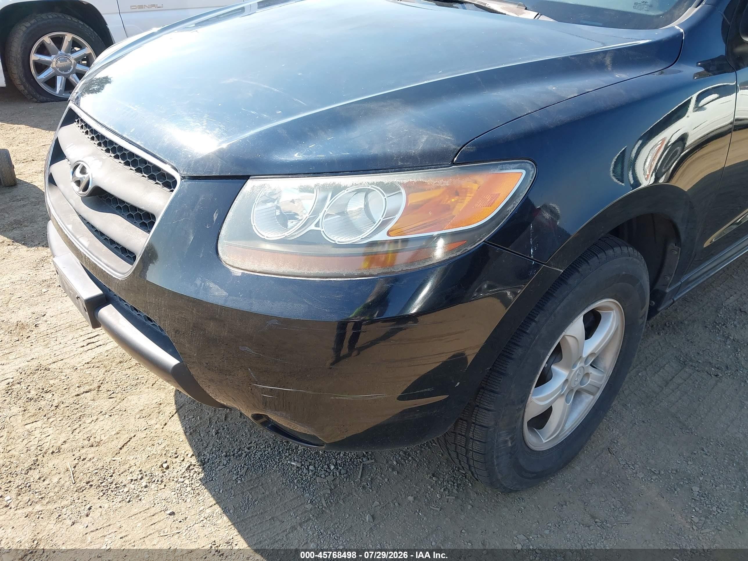 2007 Hyundai Santa Fe Gls Black vin: KM8SG13D97U097433