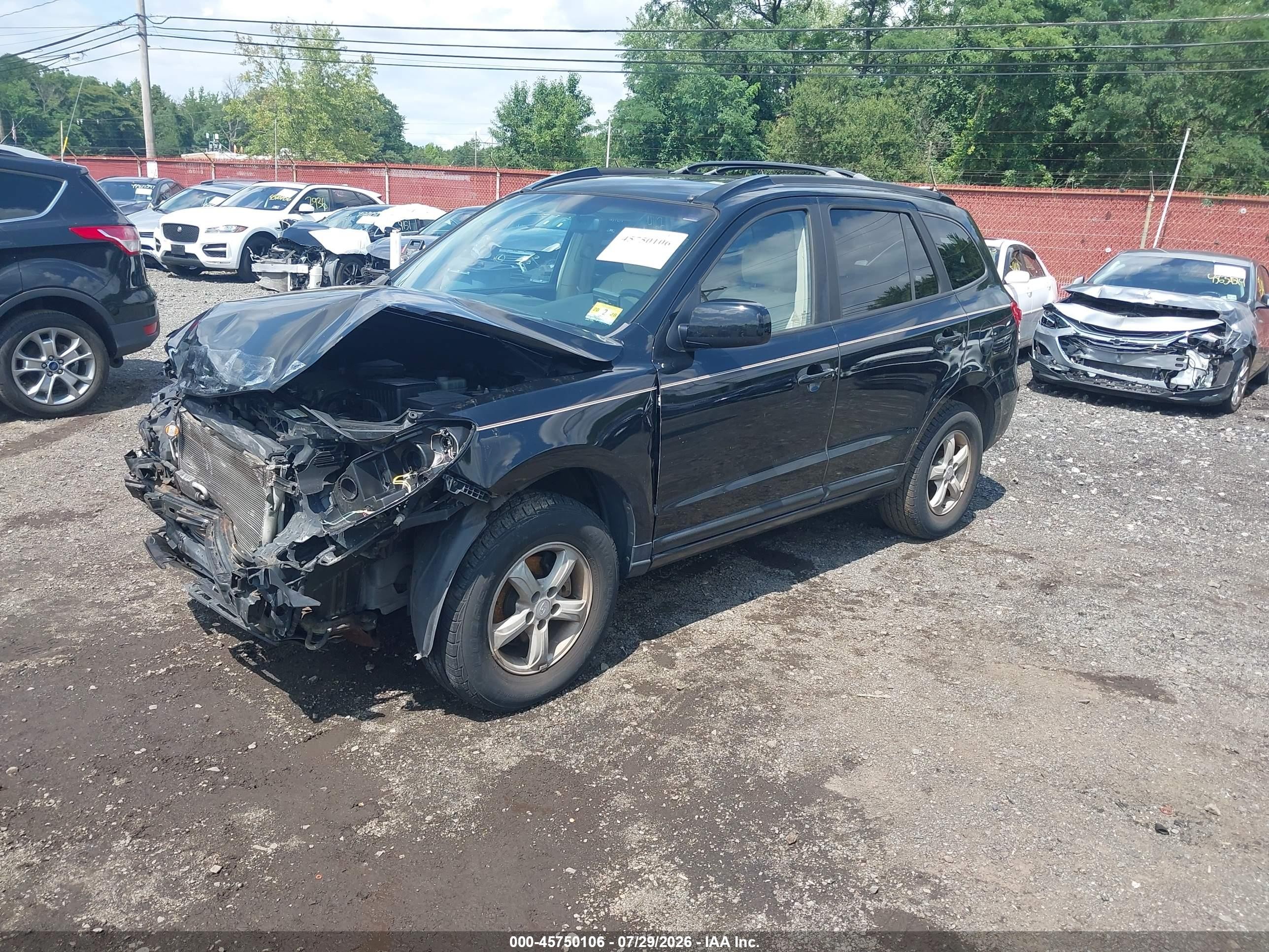 2007 Hyundai Santa Fe Gls Black vin: KM8SG13D97U098193