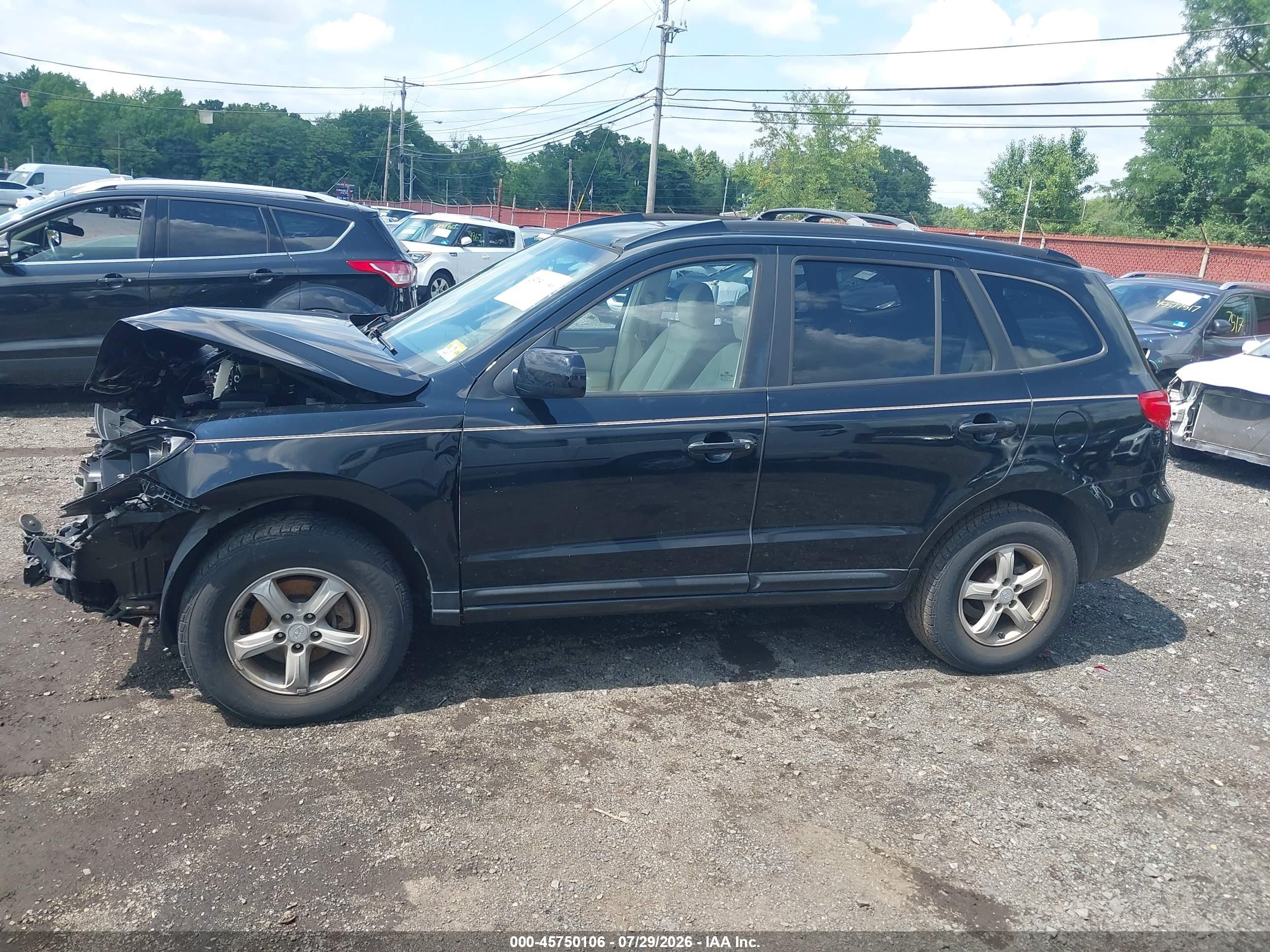 2007 Hyundai Santa Fe Gls Black vin: KM8SG13D97U098193