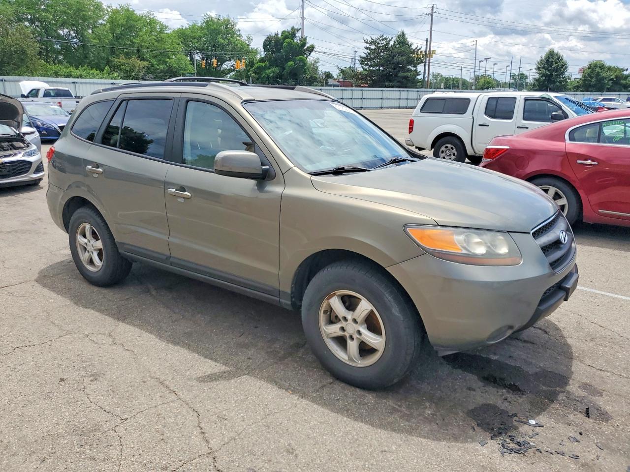 2007 Hyundai Santa Fe Gls Green vin: KM8SG73DX7U147467