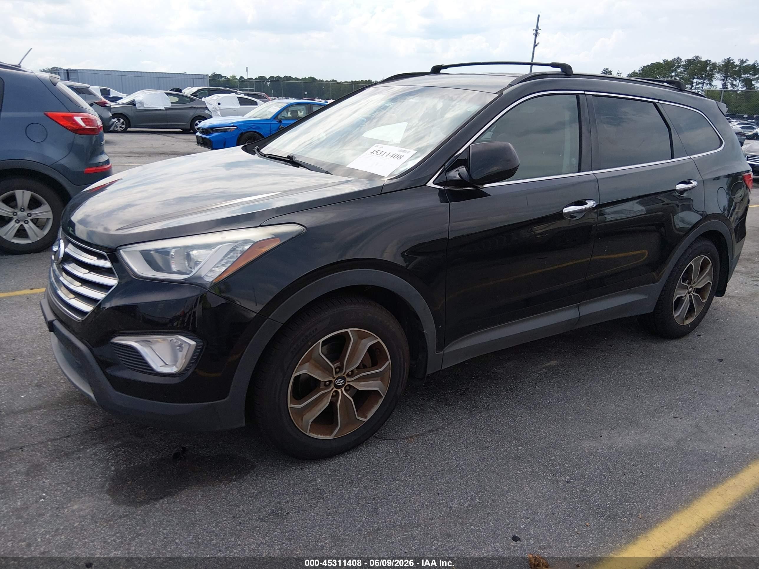 2014 Hyundai Santa Fe Gls Black vin: KM8SM4HF1EU043013