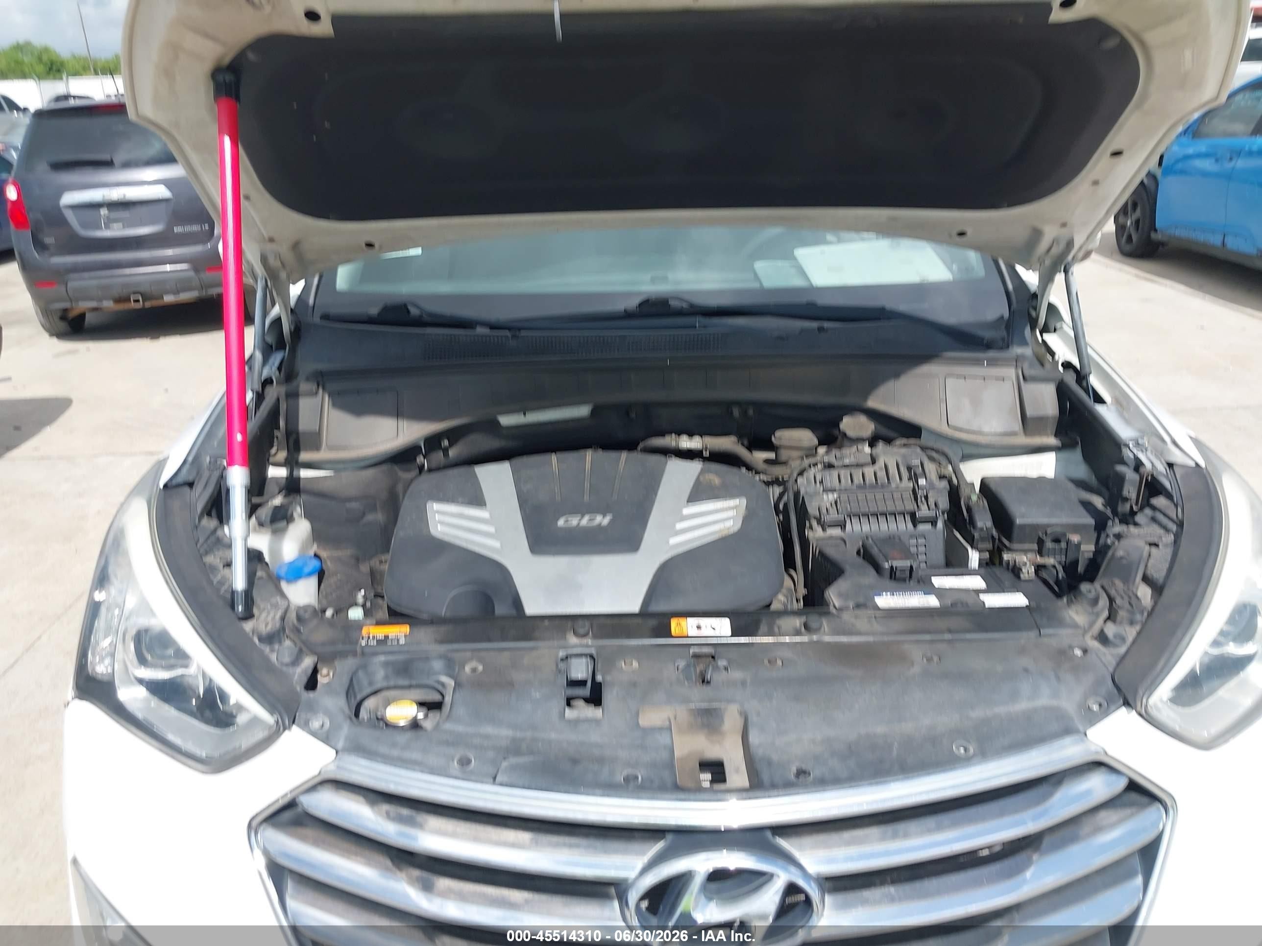 2015 Hyundai Santa Fe Gls White vin: KM8SM4HF4FU113010