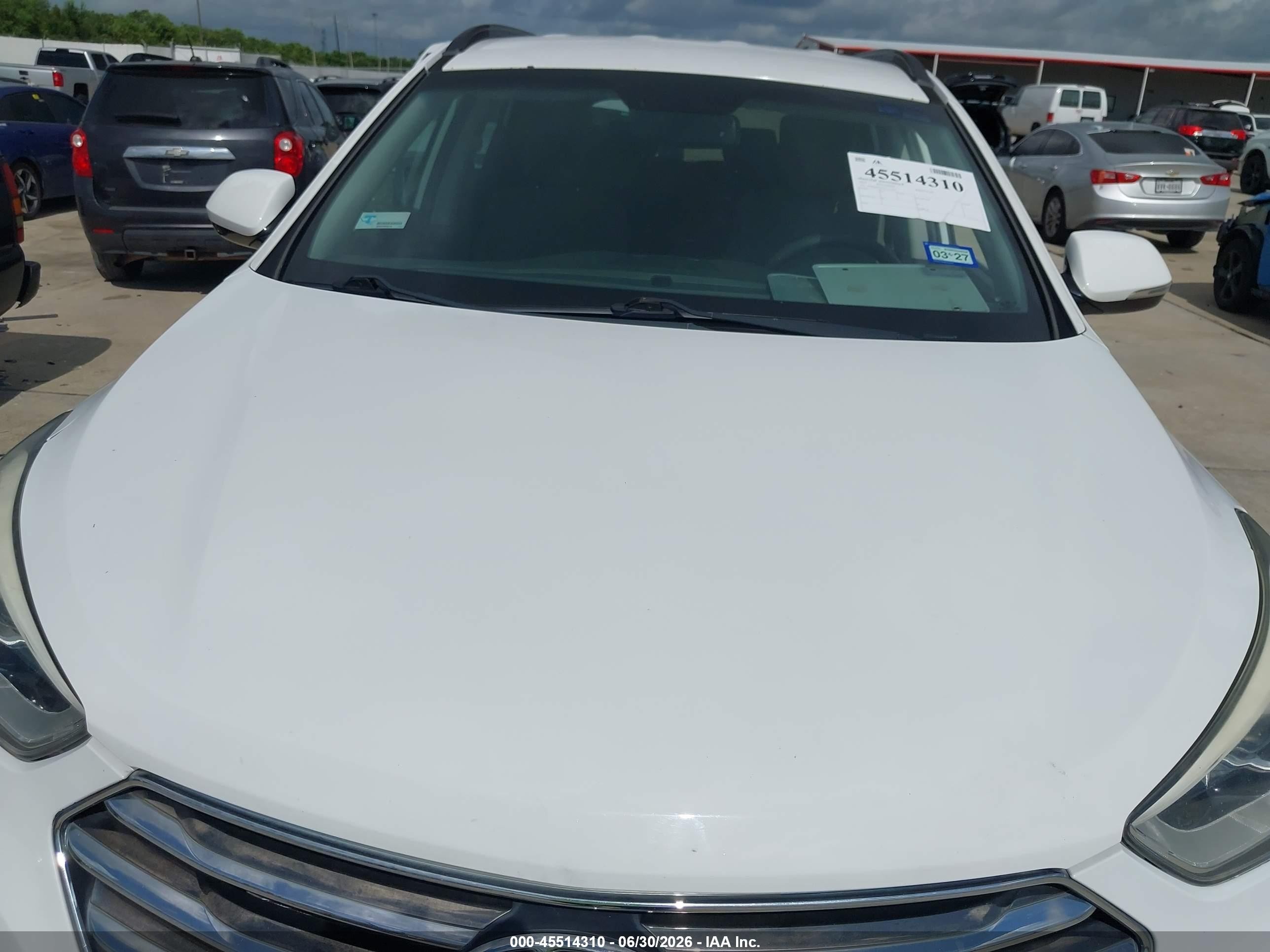 2015 Hyundai Santa Fe Gls White vin: KM8SM4HF4FU113010